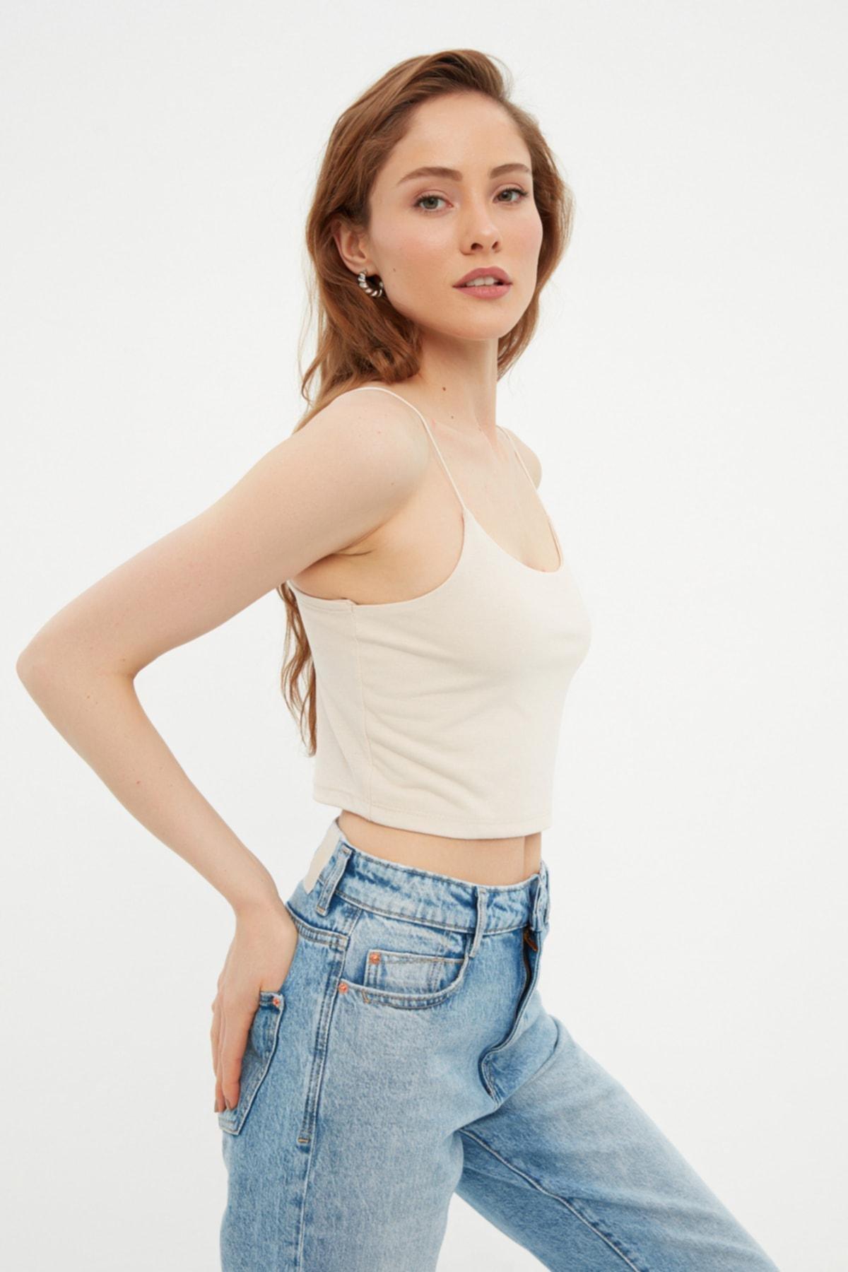 Multicolour Cotton Spaghetti Straps Crop, Set Of 2, , large image number 5