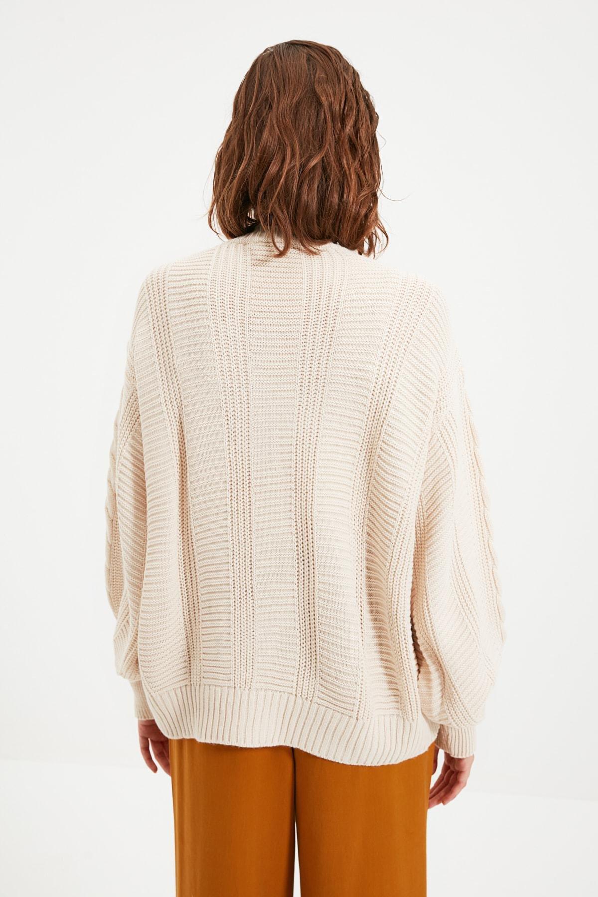 Beige V Neck Cardigan, , large image number 5