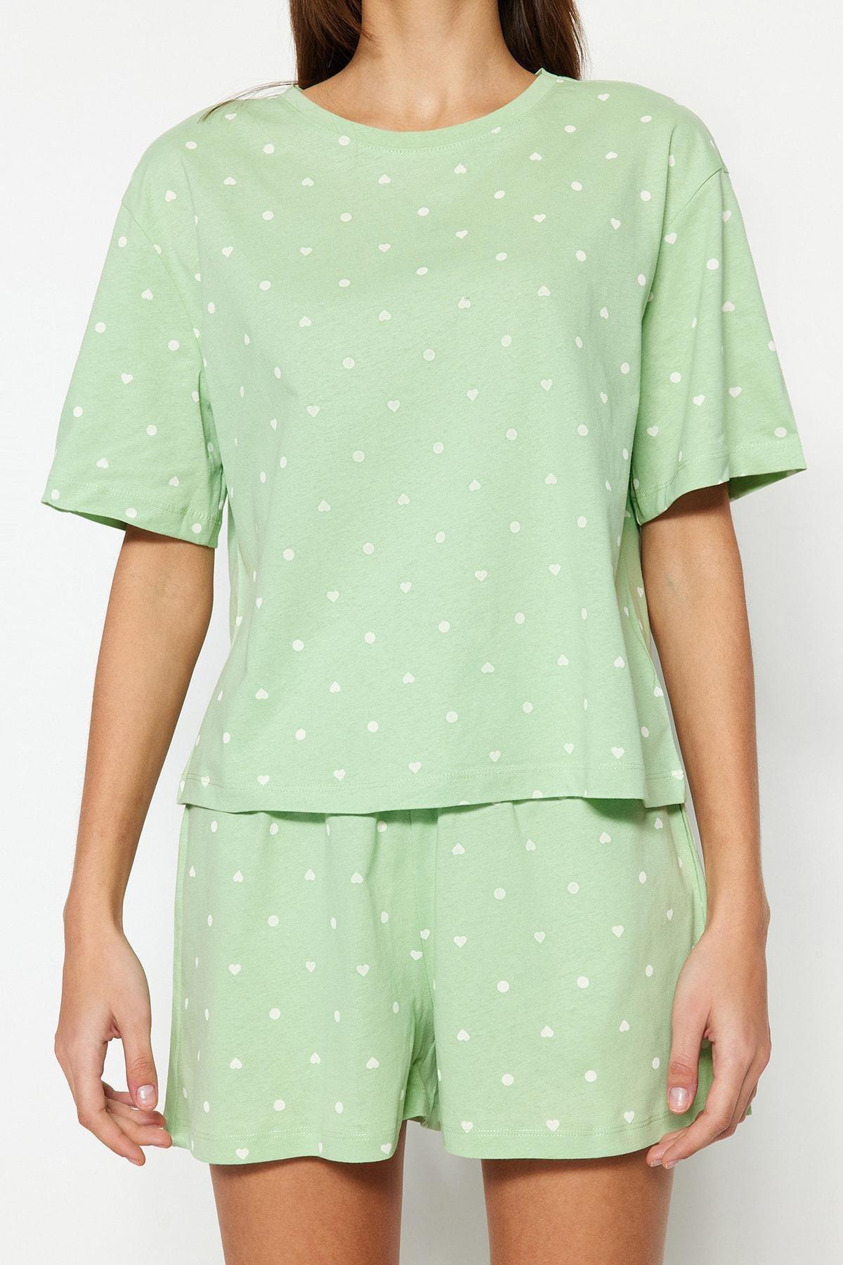 Green Polka Dot Pyjama Set, Blue, large image number 3