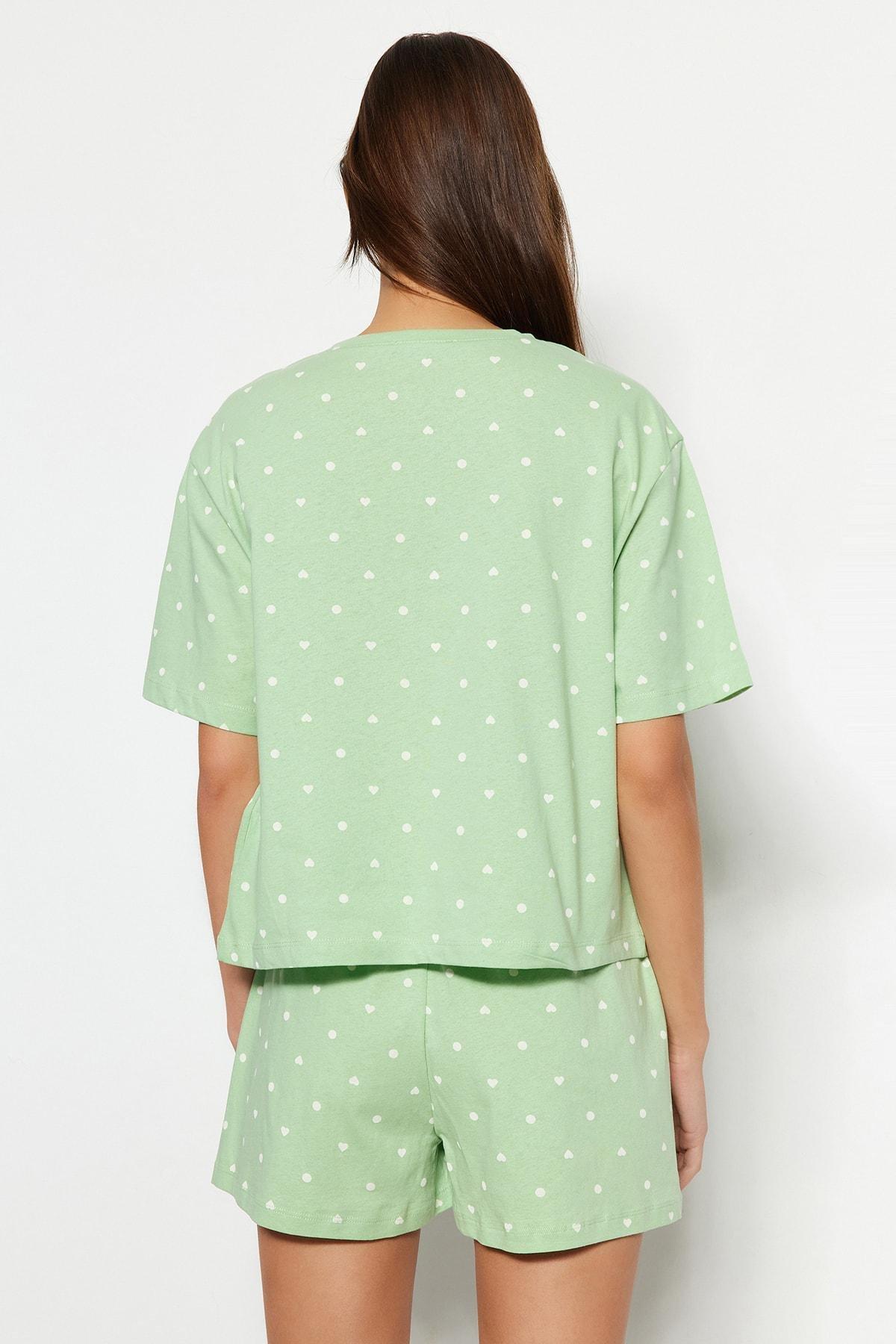 Green Polka Dot Pyjama Set, Blue, large image number 4
