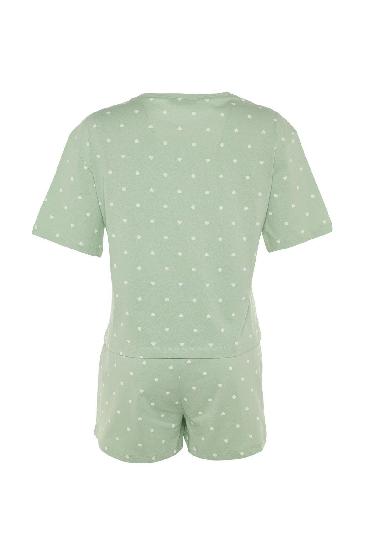 Green Polka Dot Pyjama Set, Blue, large image number 6