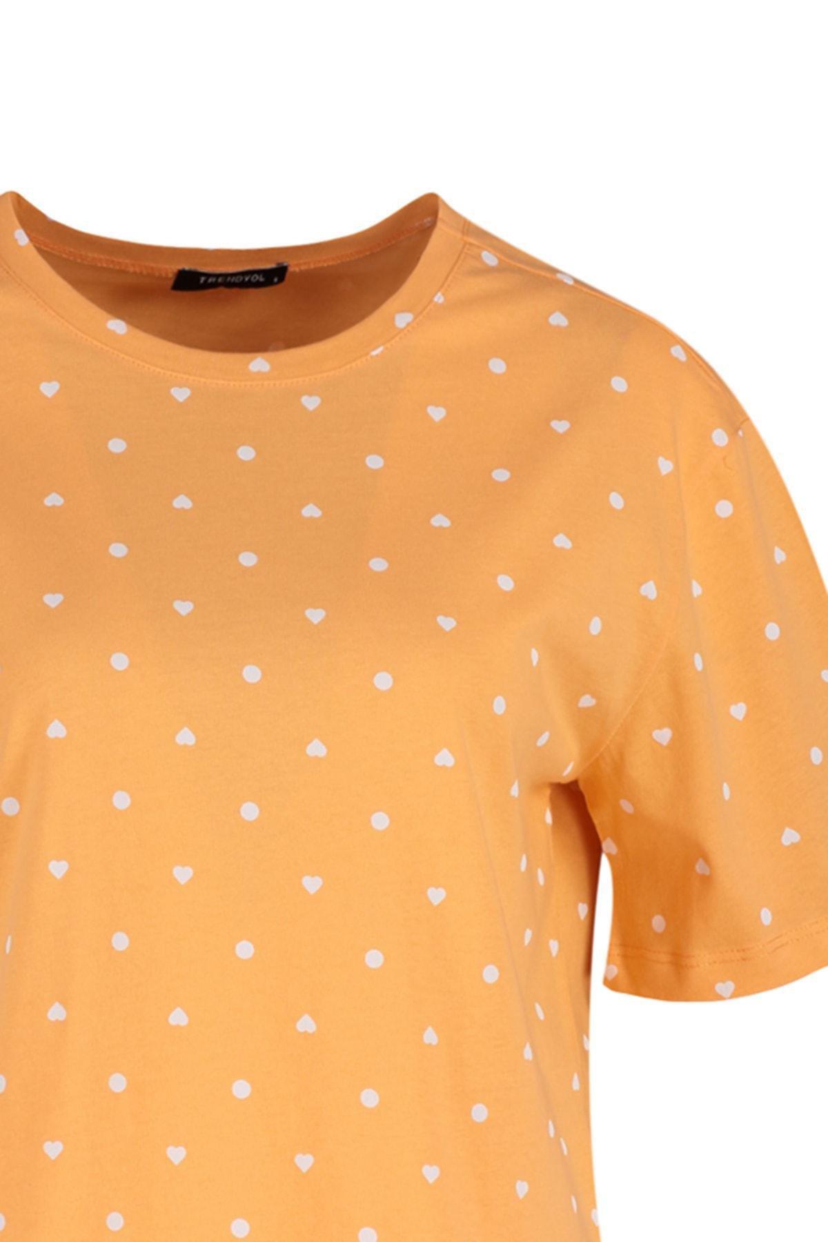 Orange Patterned Knitted Pyjamas Set, , large image number 5