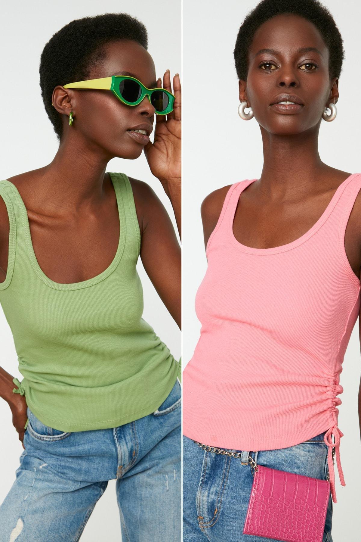 Pink Fitted Tank Top, Set Of 3, , large image number 0