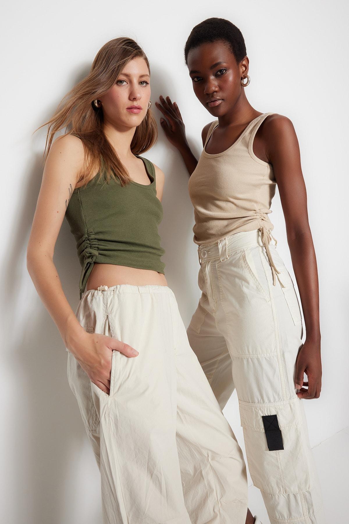 Beige And Khaki Tank Top, Set Of 2, , large image number 1
