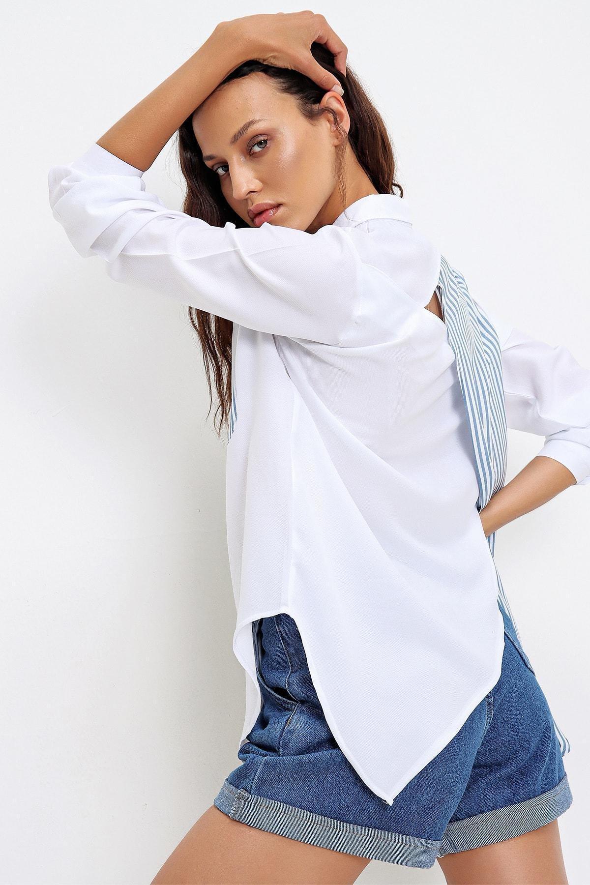White Cotton Oversize Shirt, , large image number 4