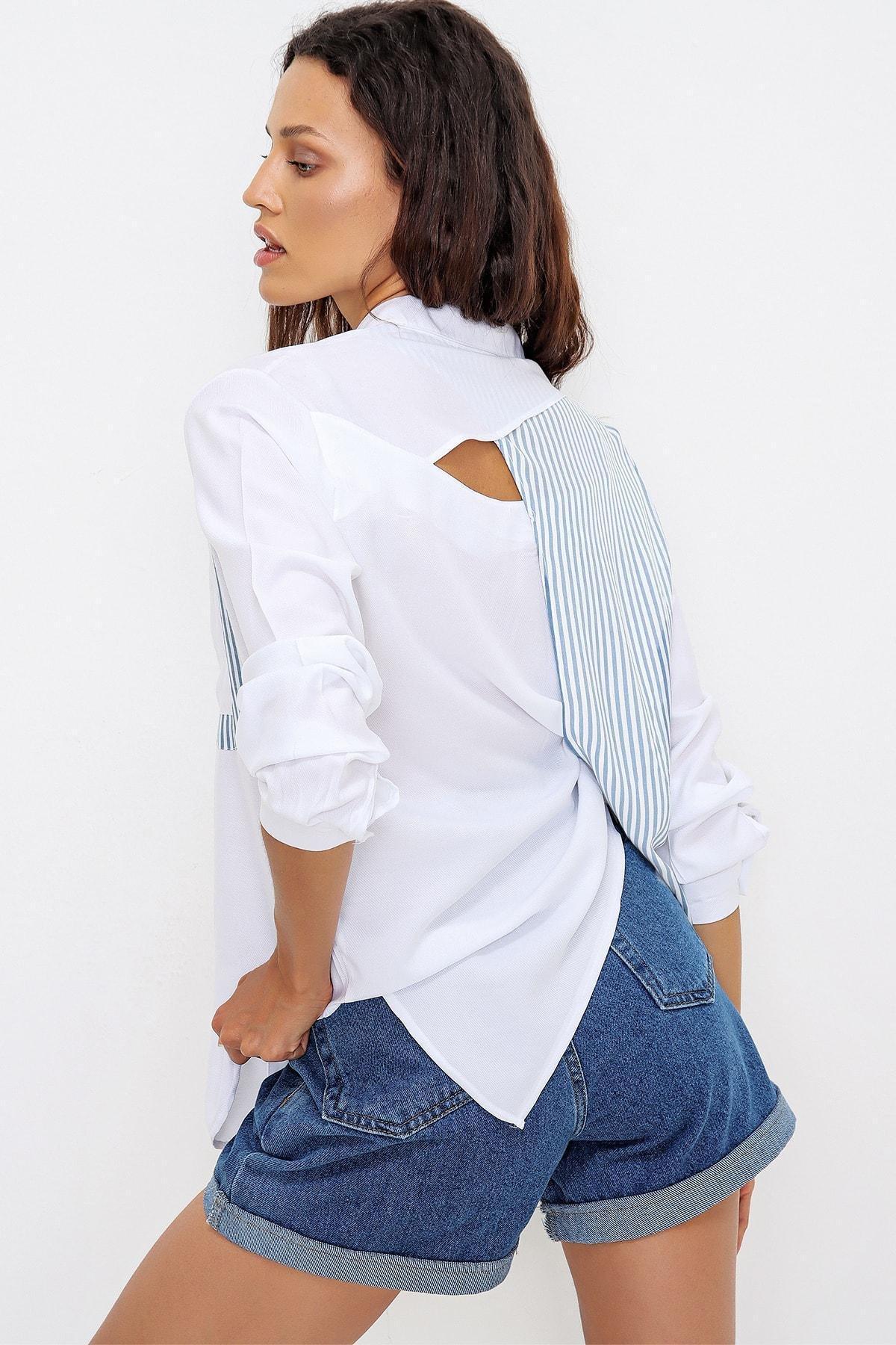 White Cotton Oversize Shirt, , large image number 6