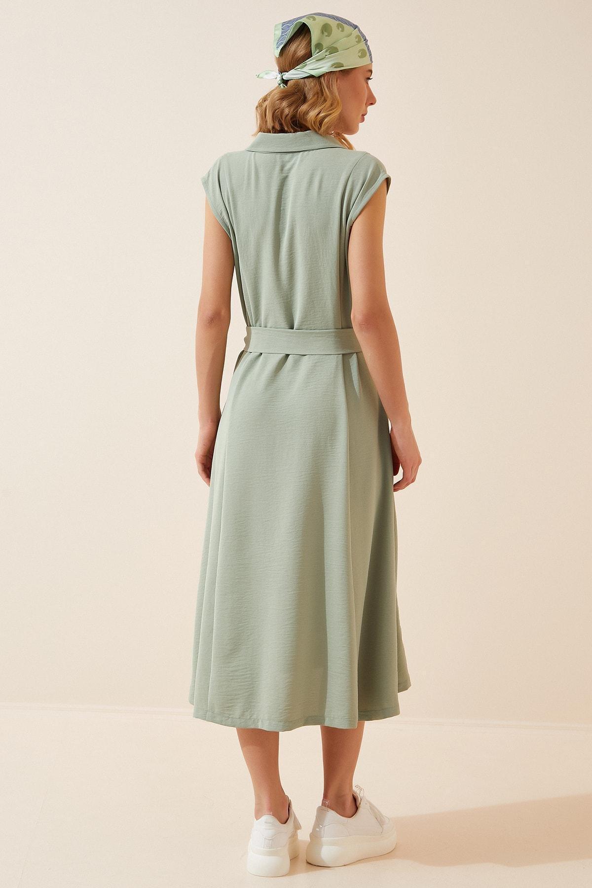 Green Wrapover Dress, , large image number 4
