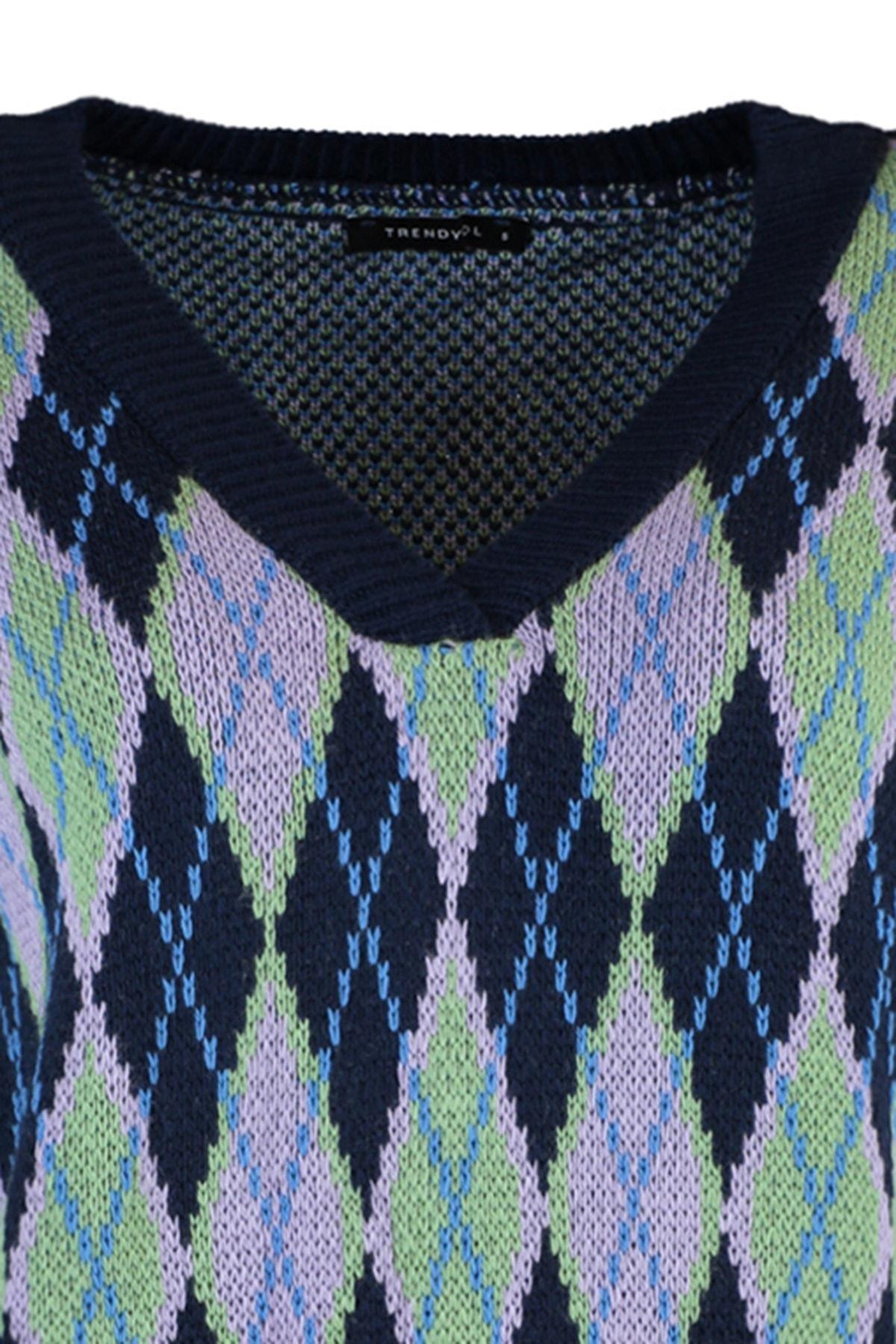 Navy V-Neck Sweater Vest, , large image number 7