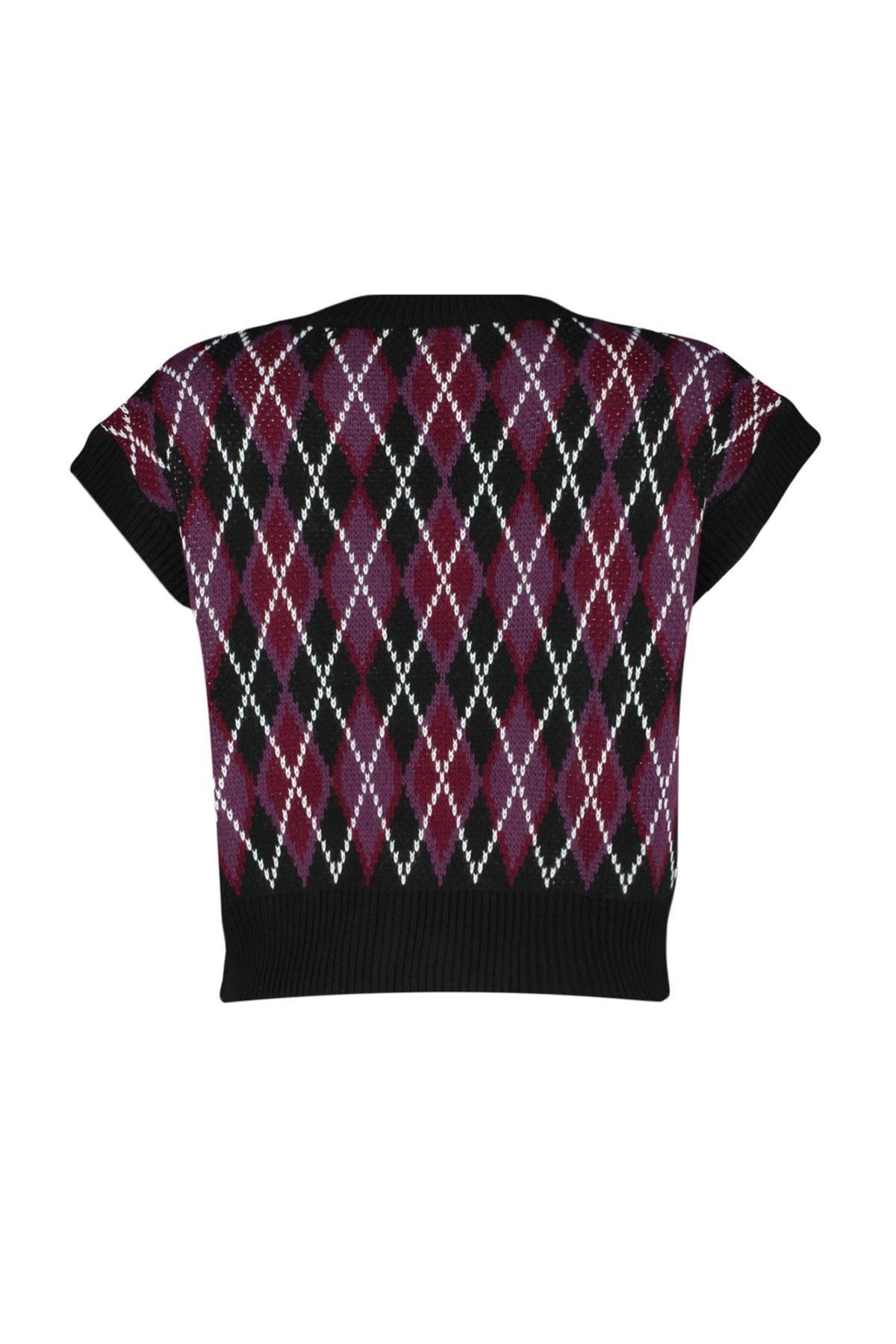 Black Oversize Sweater Vest, Black, large image number 6