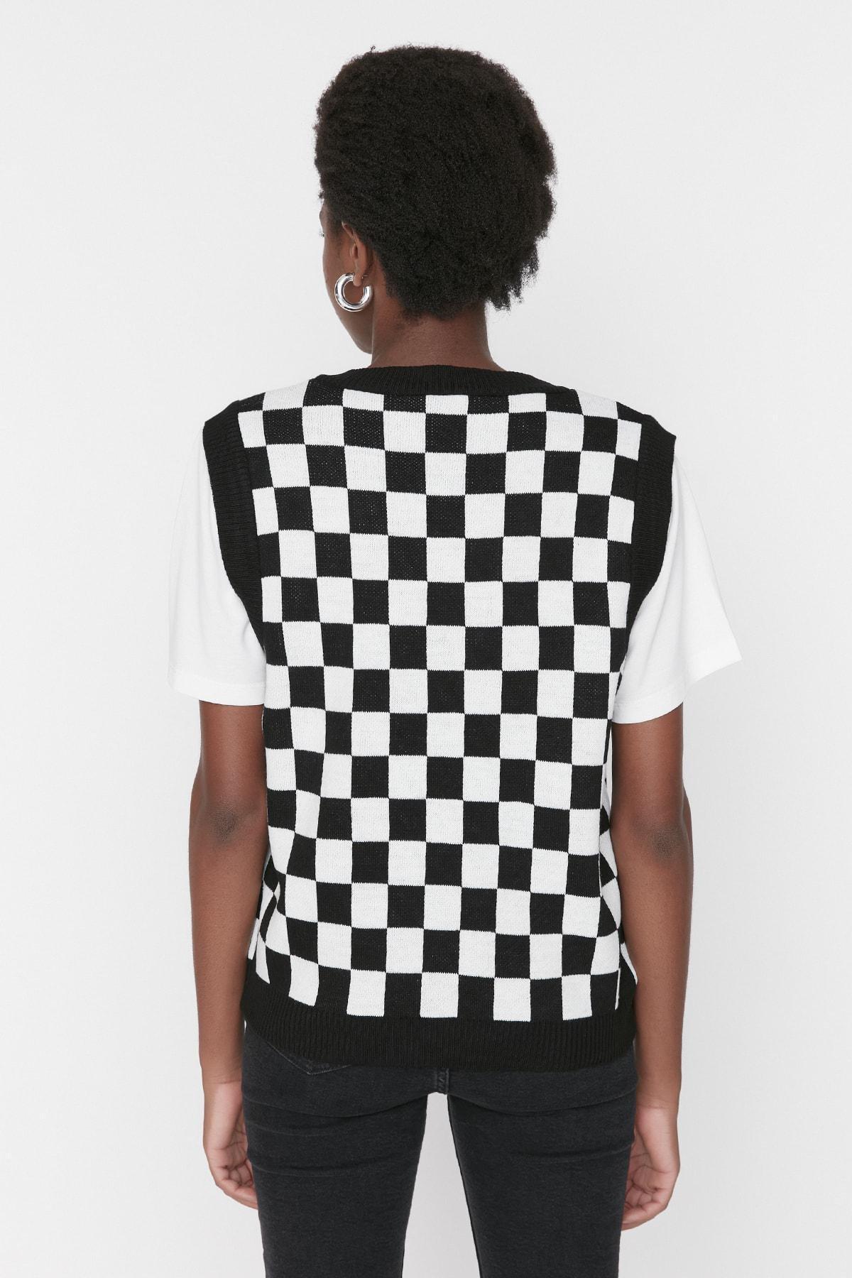 Black Crew Neck Sweater Vest, , large image number 4