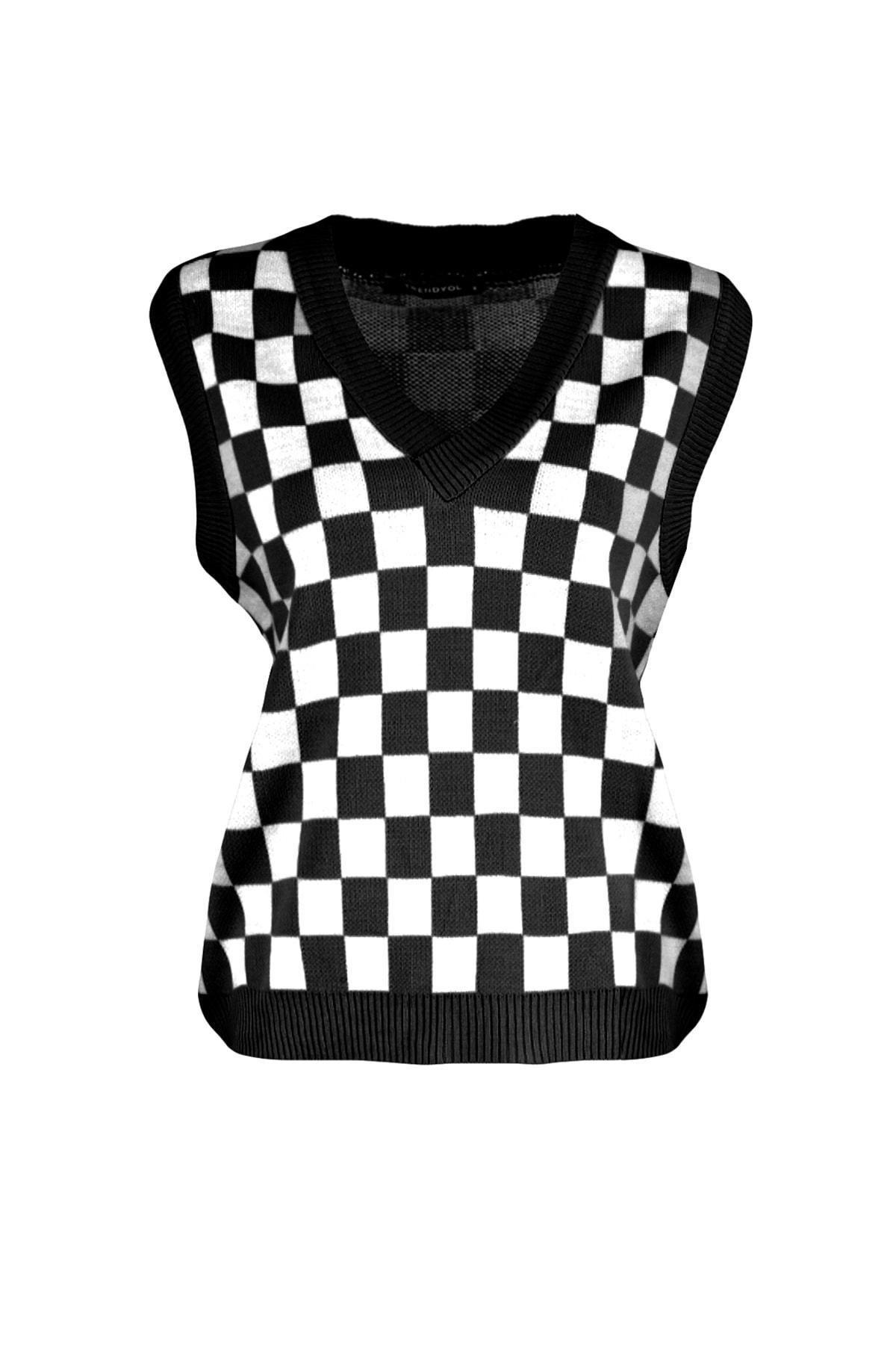 Black Crew Neck Sweater Vest, , large image number 5