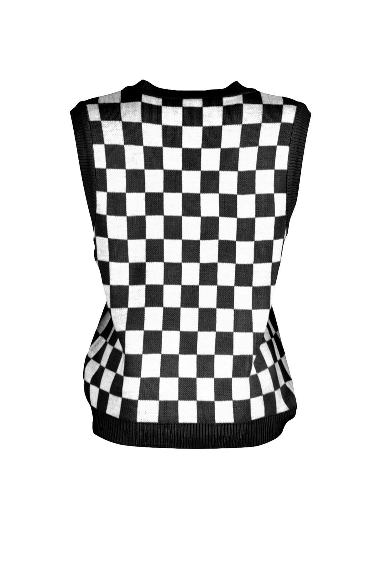 Black Crew Neck Sweater Vest, , large image number 6