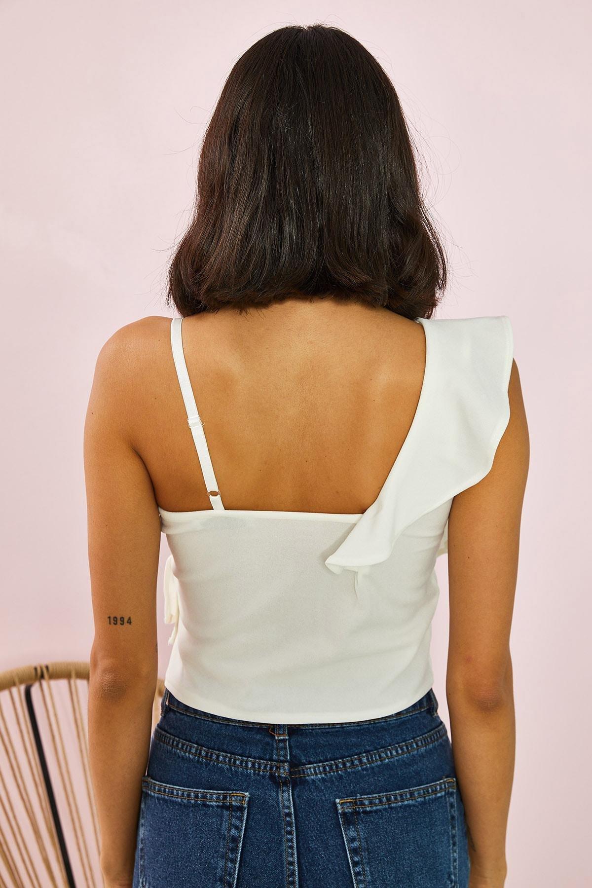 White Patterned Blouse, White, large image number 4