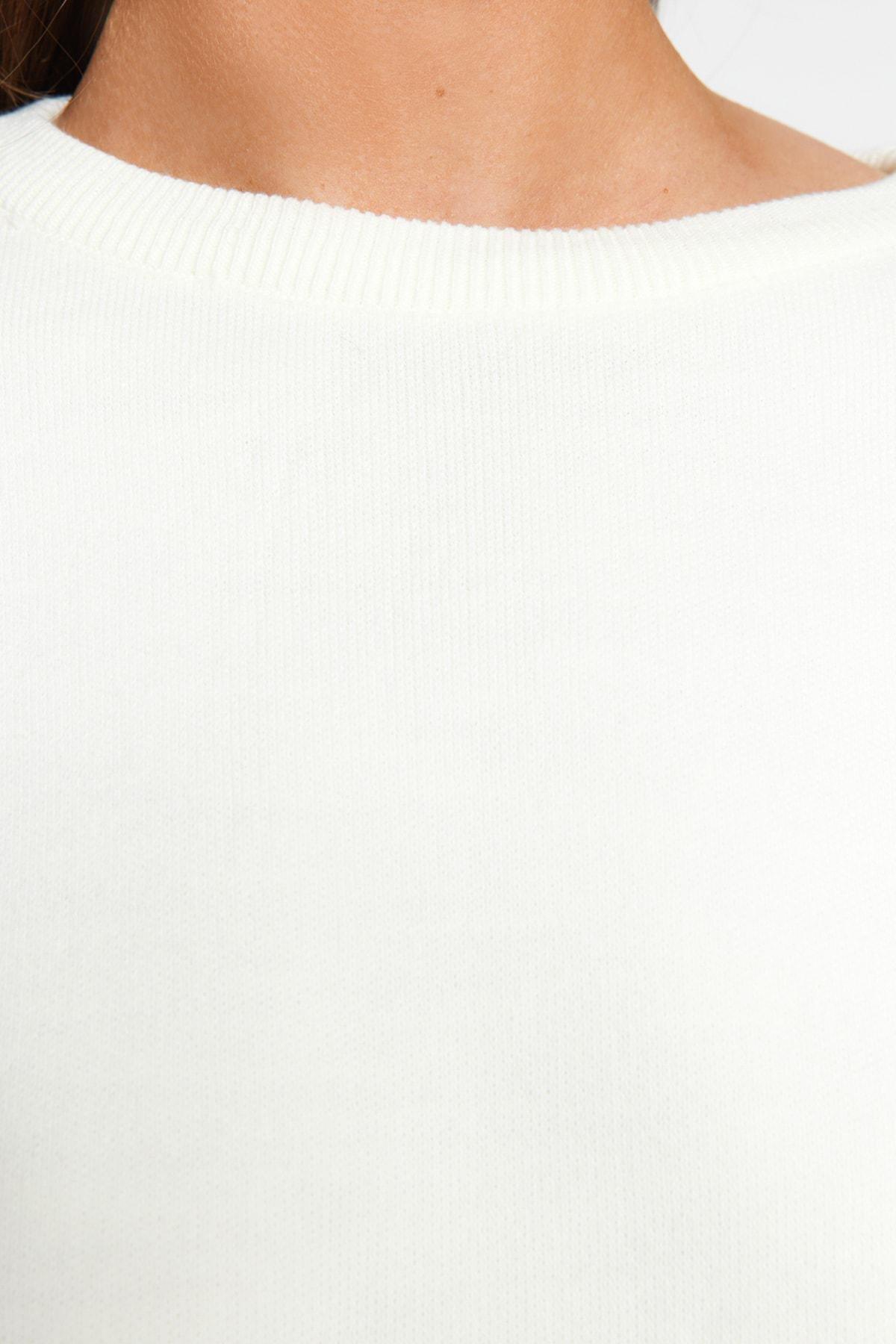 White Crew Neck Sweater, , large image number 3