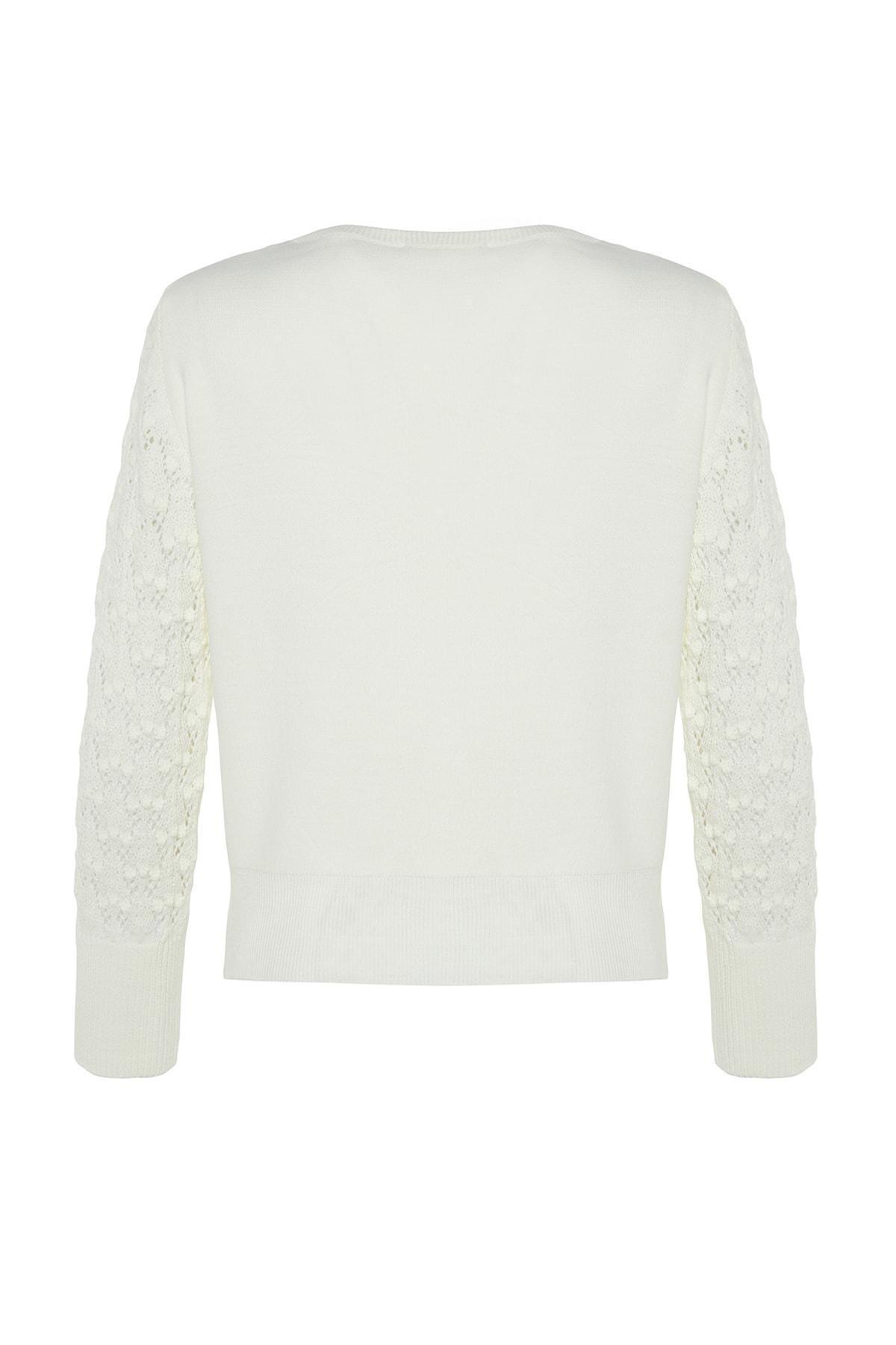 White Crew Neck Sweater, , large image number 7