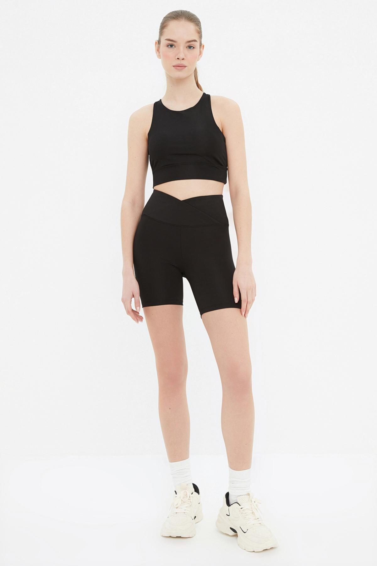 Black High Waist Biker Jackets Sports Leggings, , large image number 2
