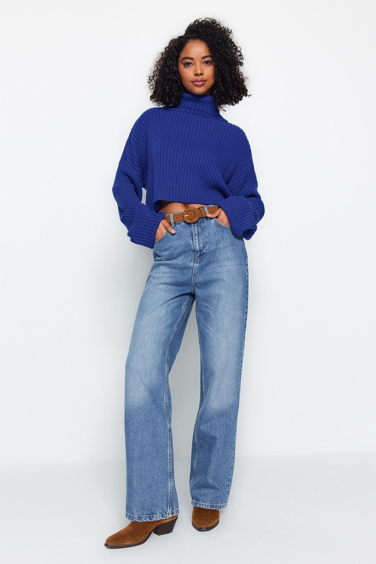 Blue Regular Sweater, Sax, large image number 1