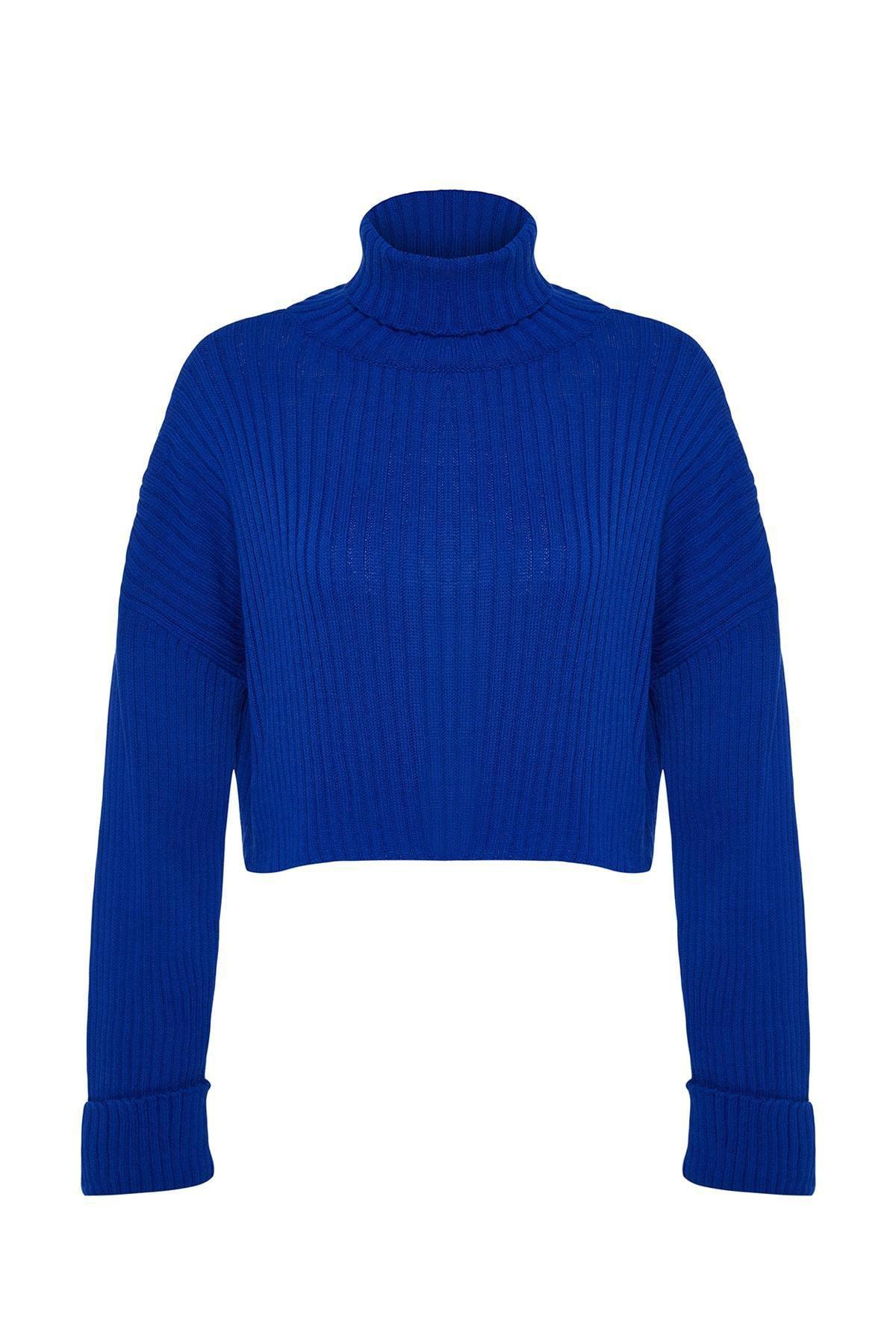 Blue Regular Sweater, Sax, large image number 5
