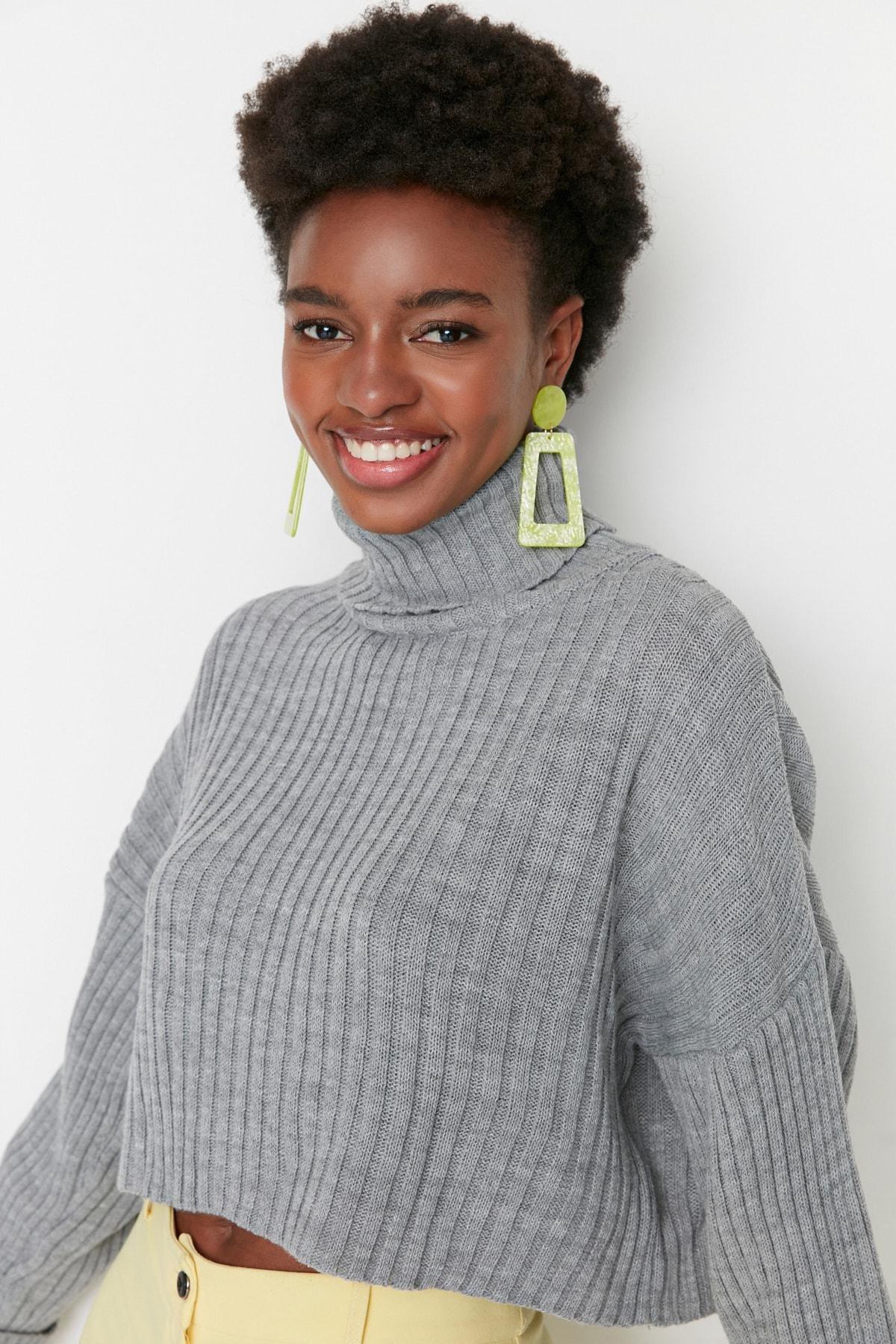 Grey Turtleneck Sweater, , large image number 0