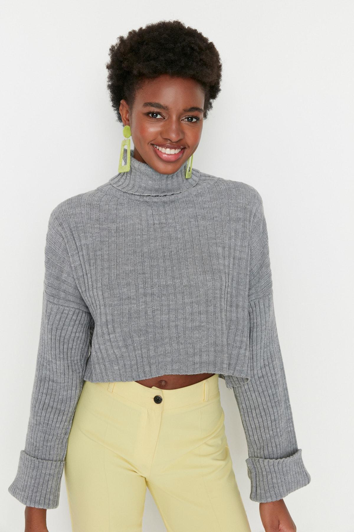Grey Turtleneck Sweater, , large image number 1