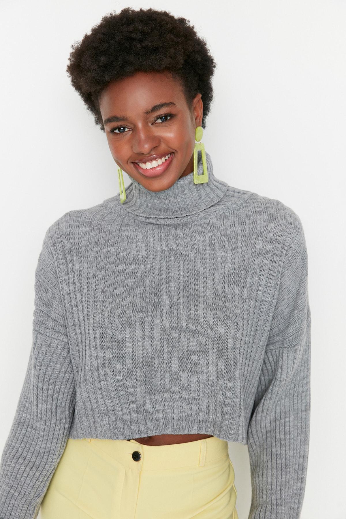 Grey Turtleneck Sweater, , large image number 2