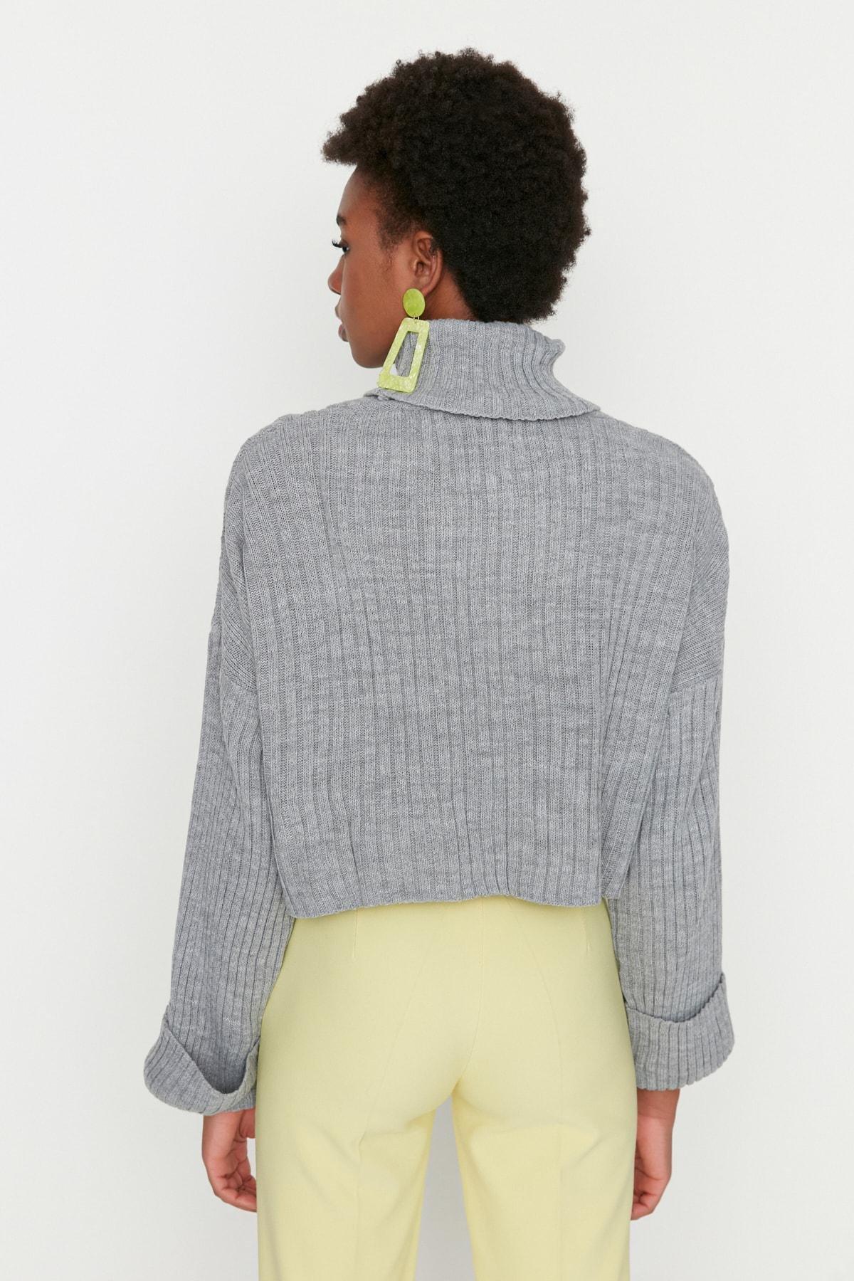 Grey Turtleneck Sweater, , large image number 3