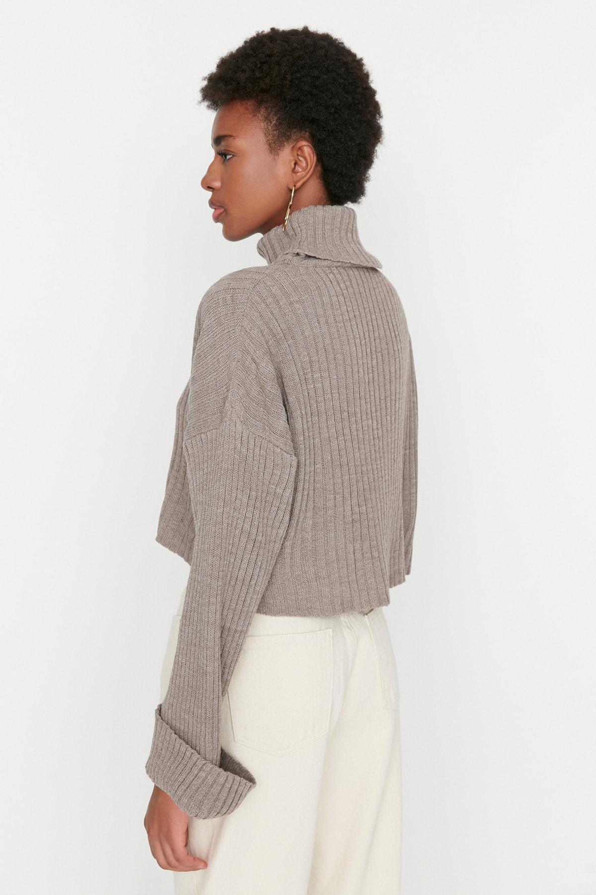 Brown Turtleneck Sweater, , large image number 4