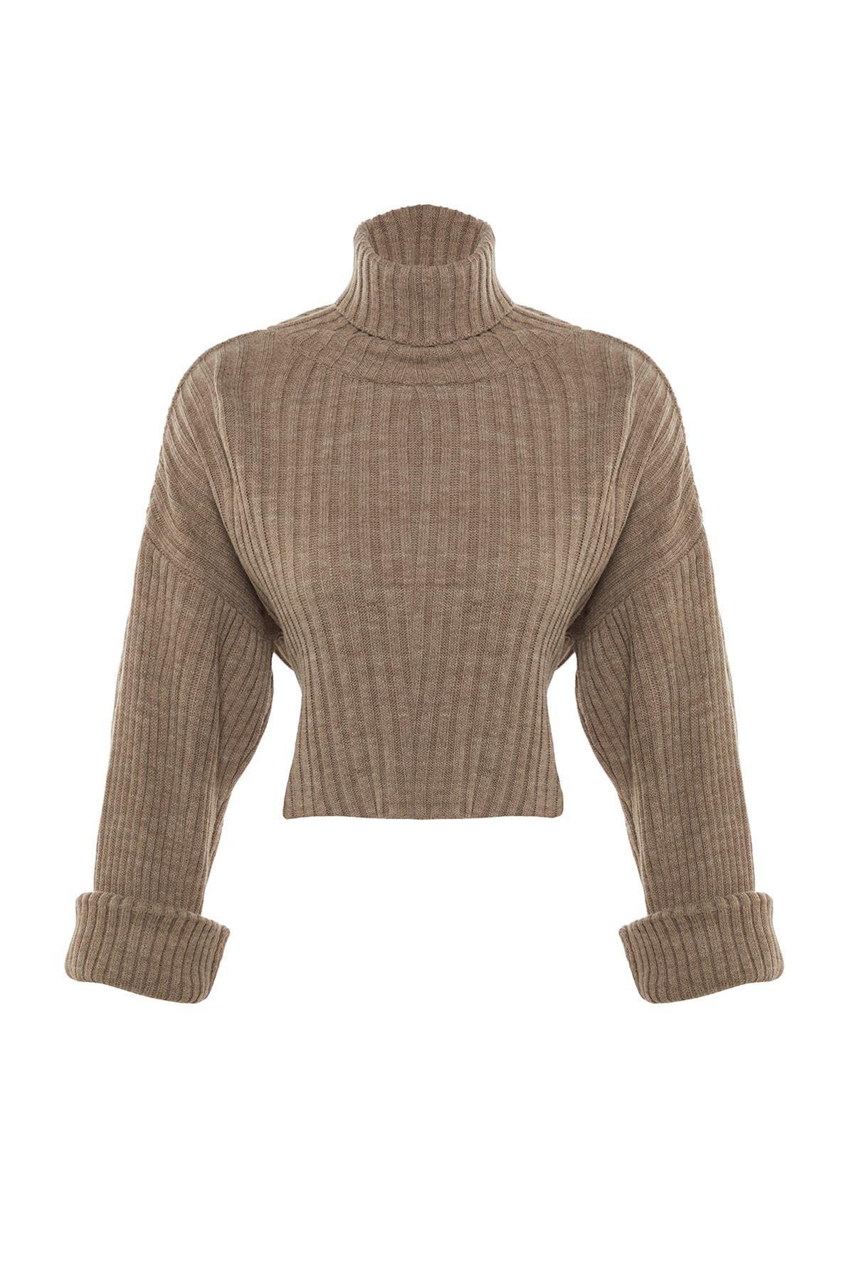Brown Turtleneck Sweater, , large image number 7