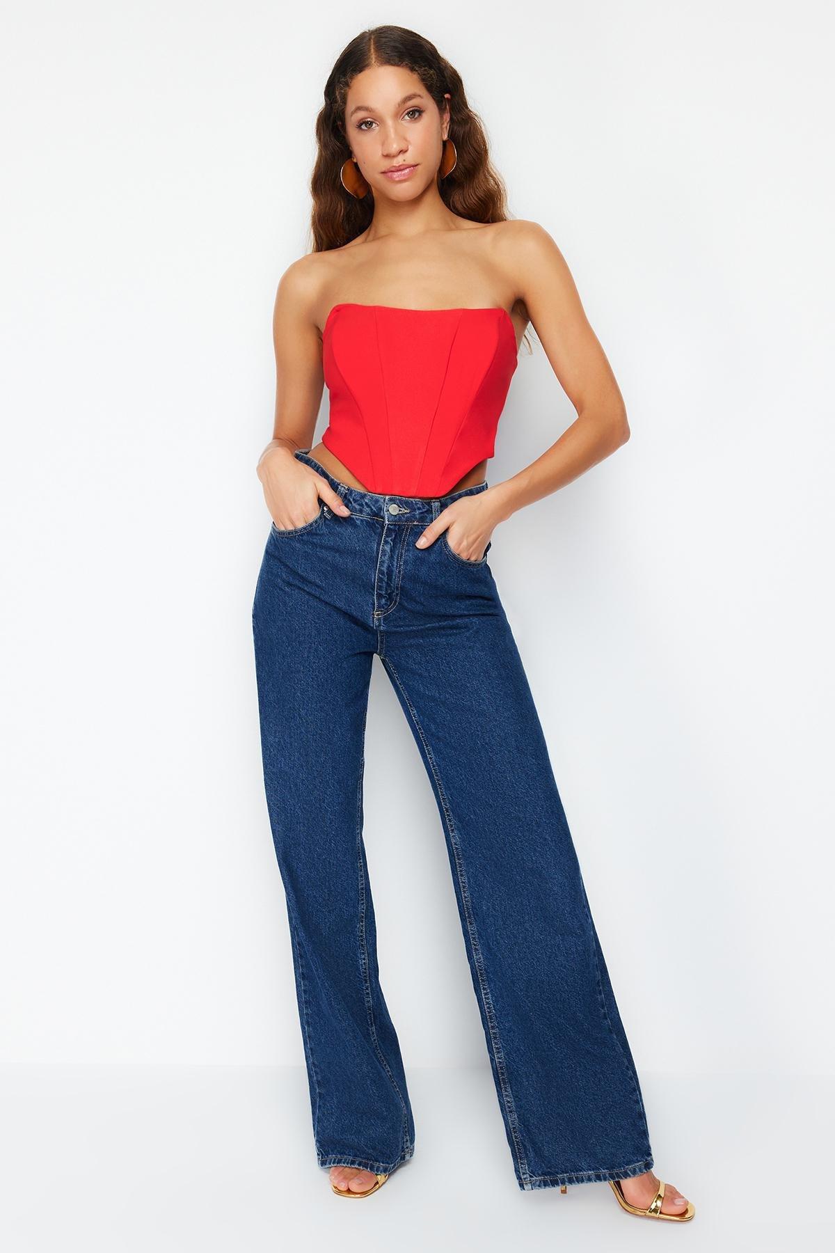 Red Strapless Bustier, , large image number 2