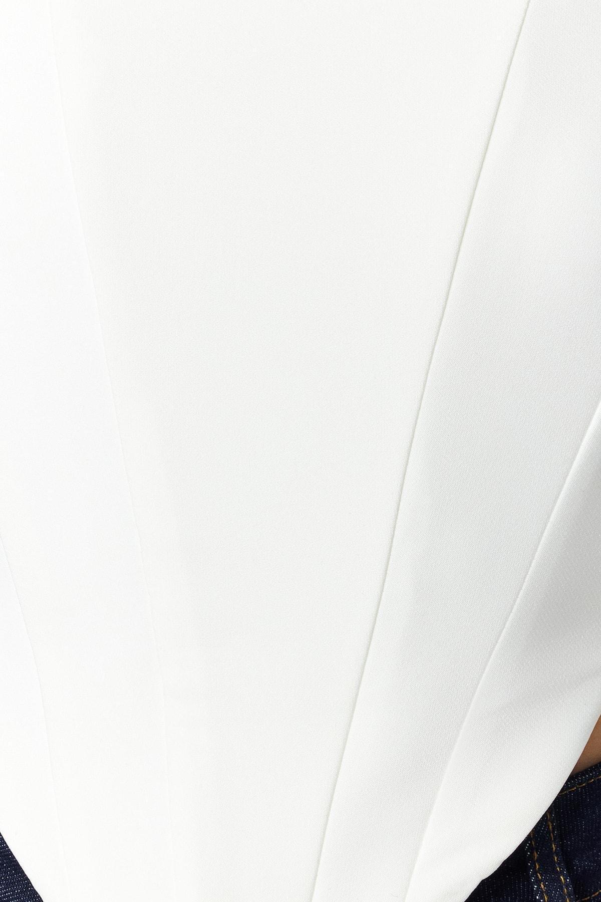 White Strapless Crop Top, , large image number 4