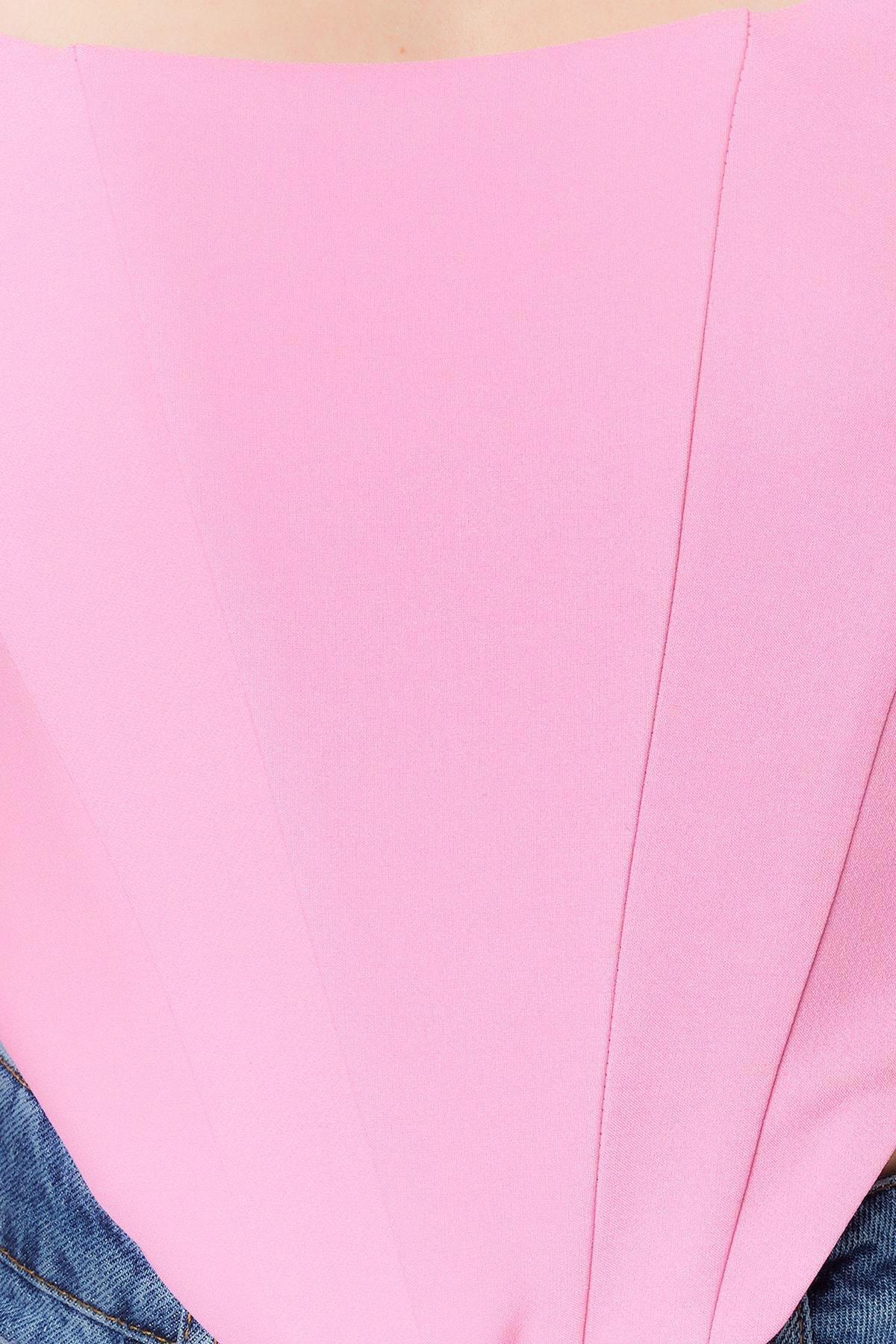 Pink Strapless Crop Top, , large image number 4
