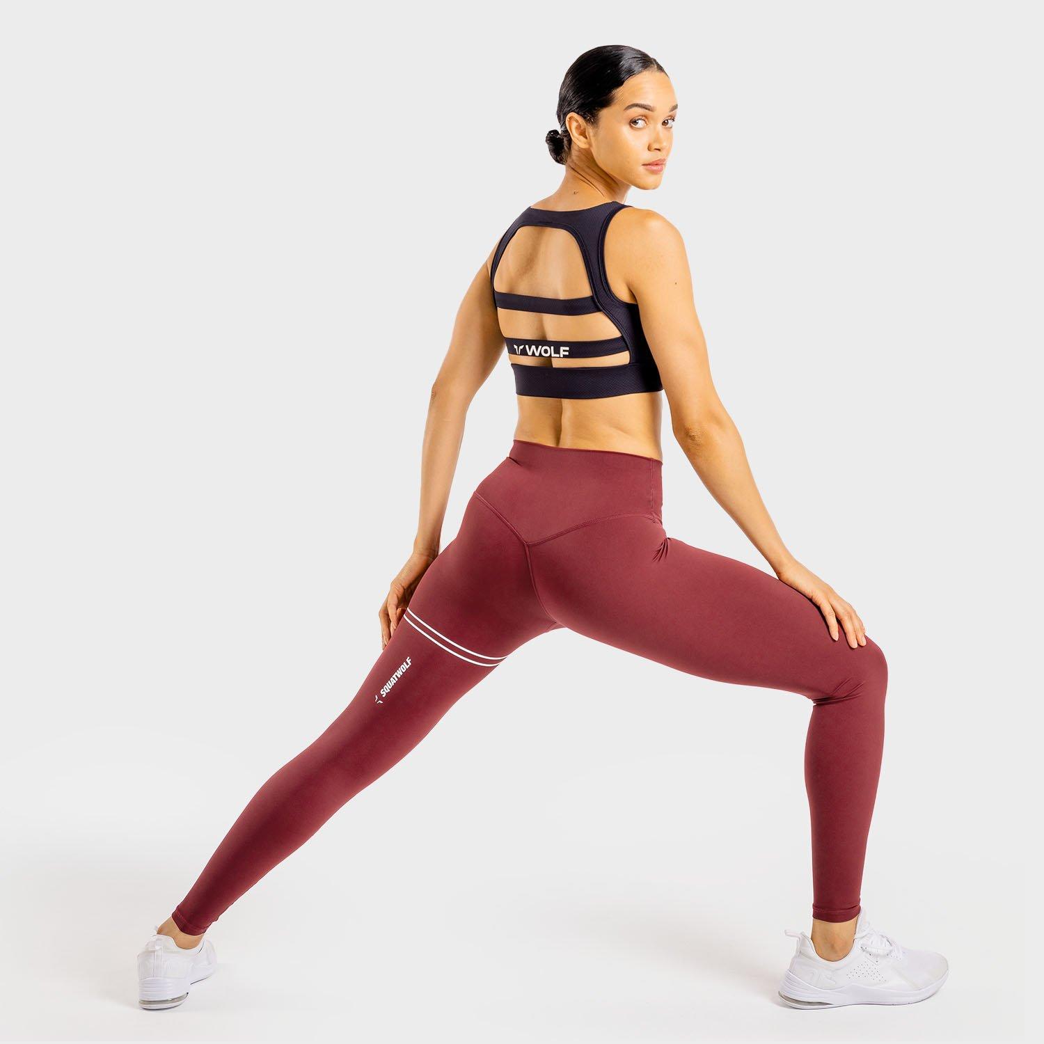 Squatwolf Women Flux Leggings, Maroon