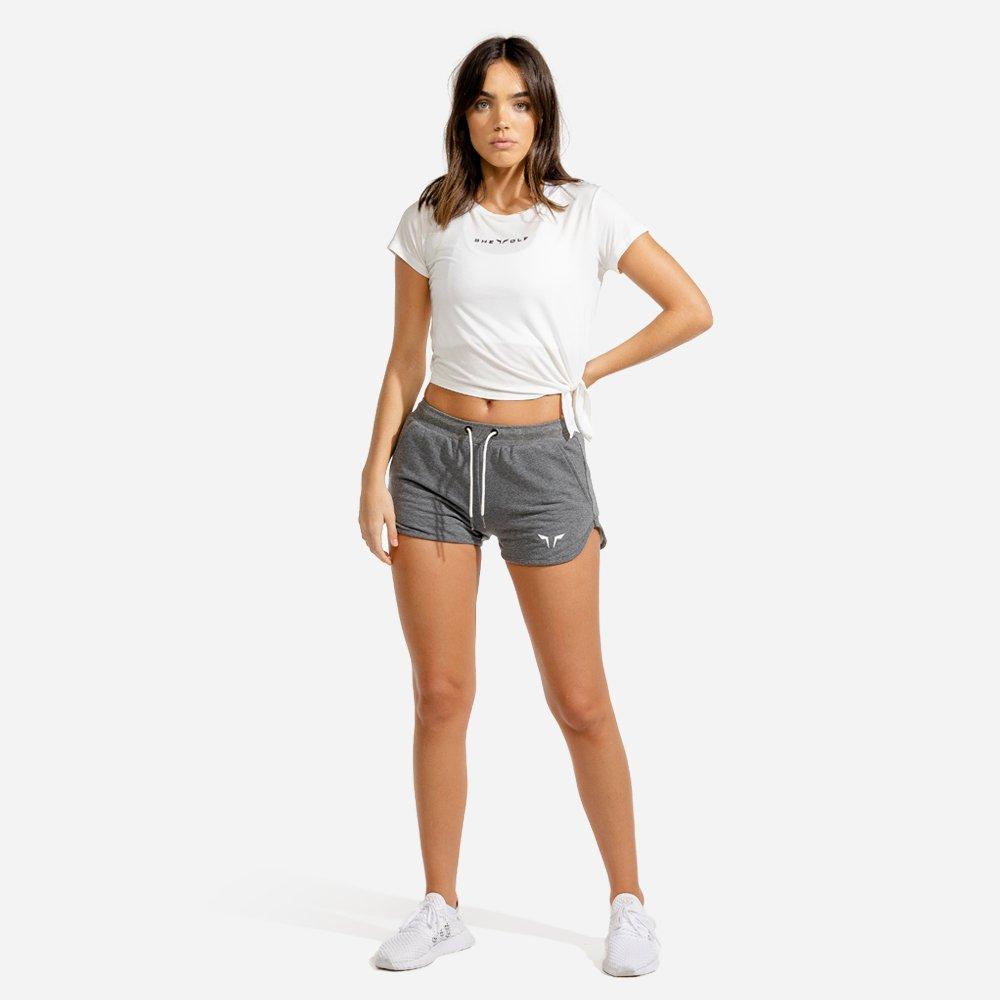 Squatwolf - Women She Wolf Crop Top, White