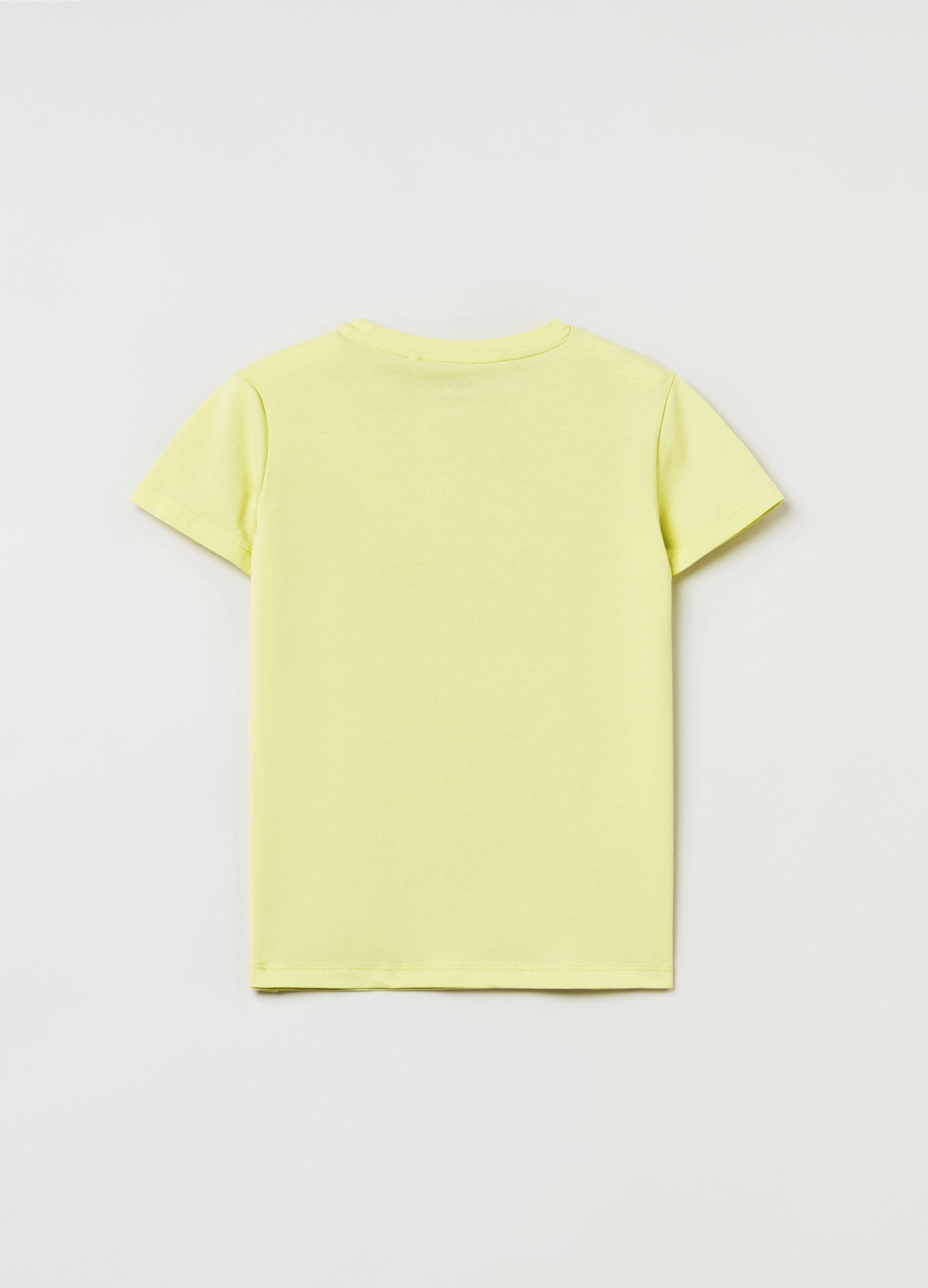 Yellow Puff Sleeves T Shirts, Kids Girls, , large image number 1