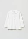 OVS - White Piquet Polo Shirt With Frills, Kids Girls
