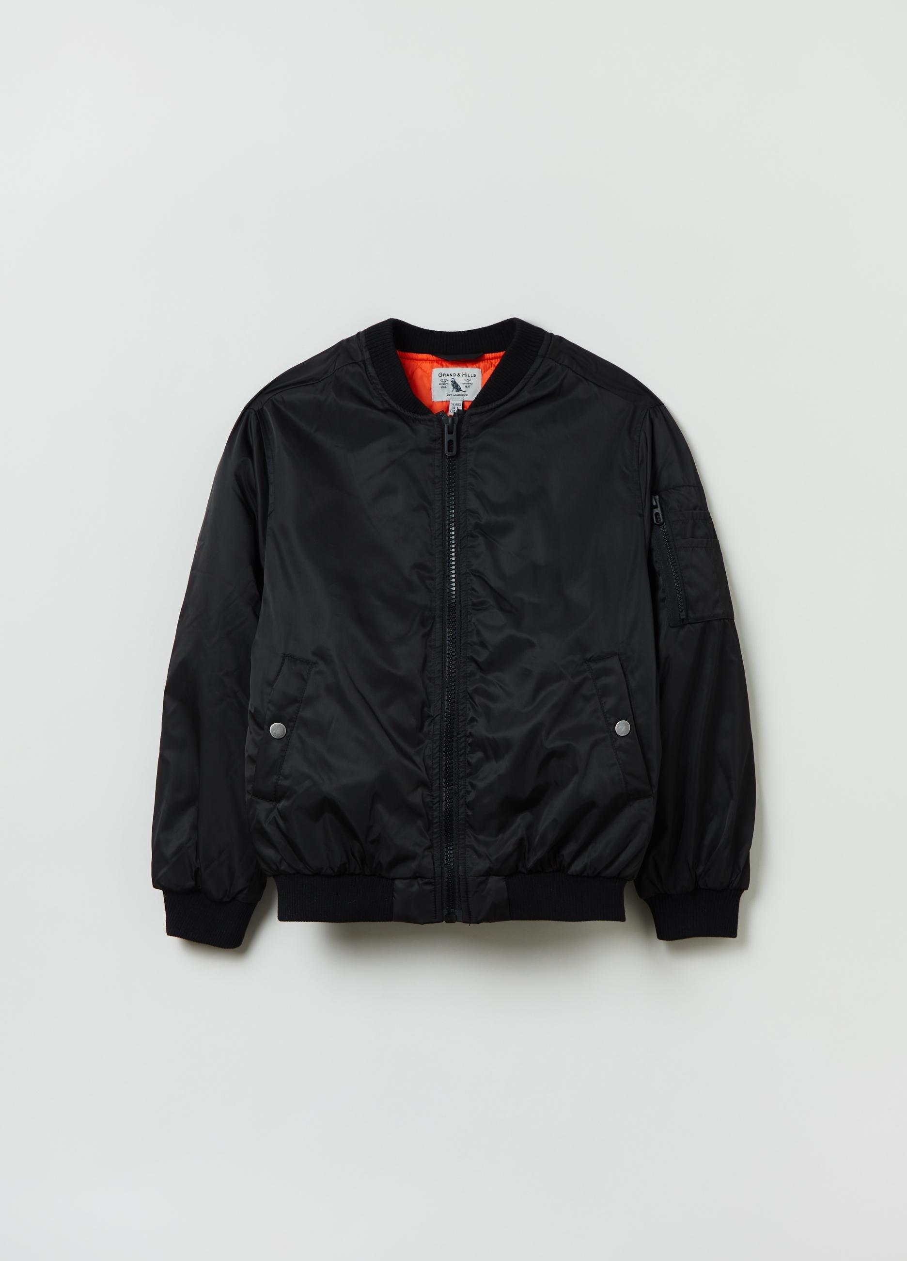 OVS - Solid colour aviator bomber jacket