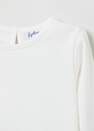 OVS - White T-Shirt With Long Ribbed Sleeves