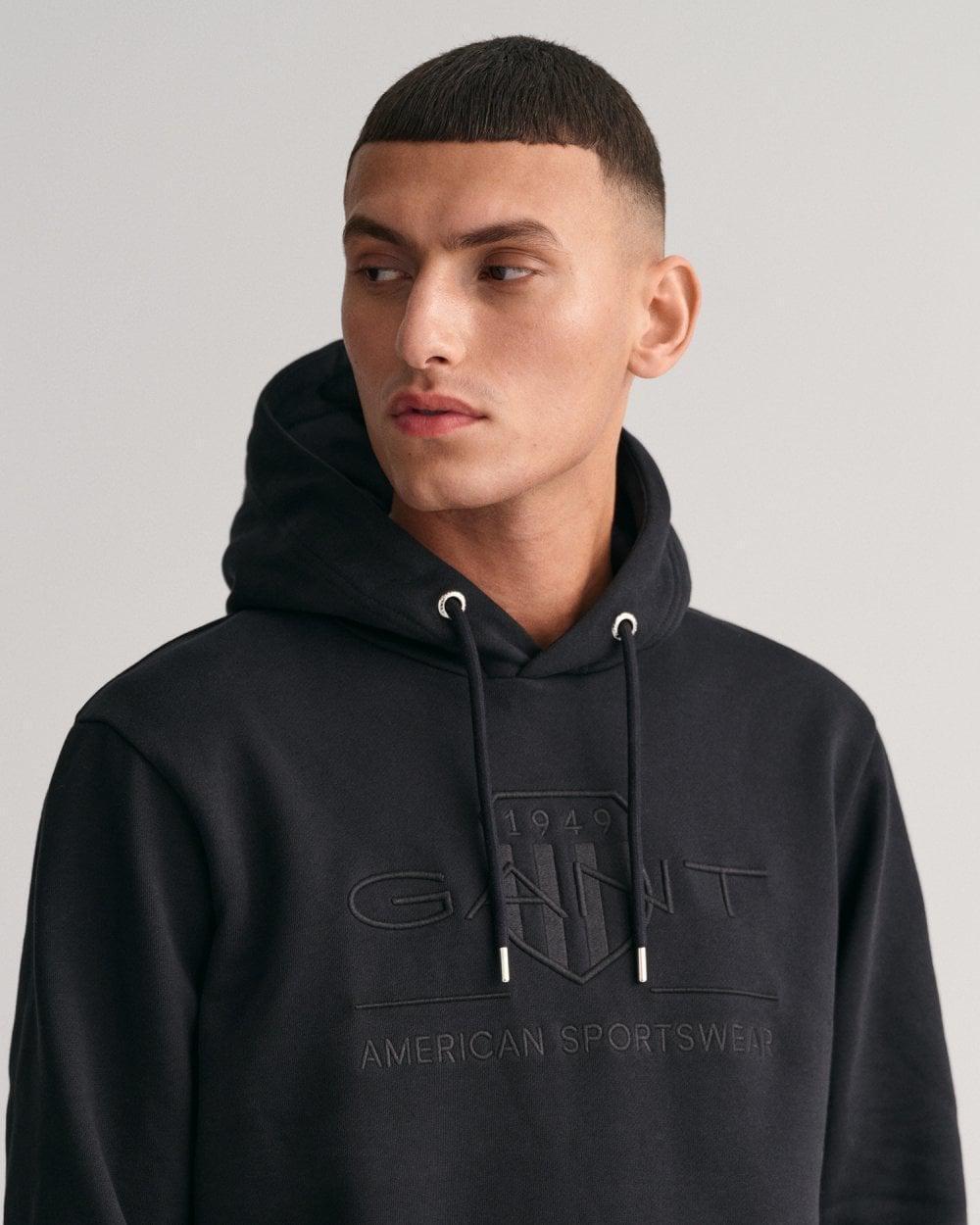 Gant hotsell hoodie black