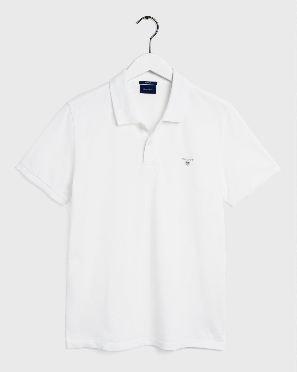 Gant - White Original Regular Fit Pique Polo Shirt