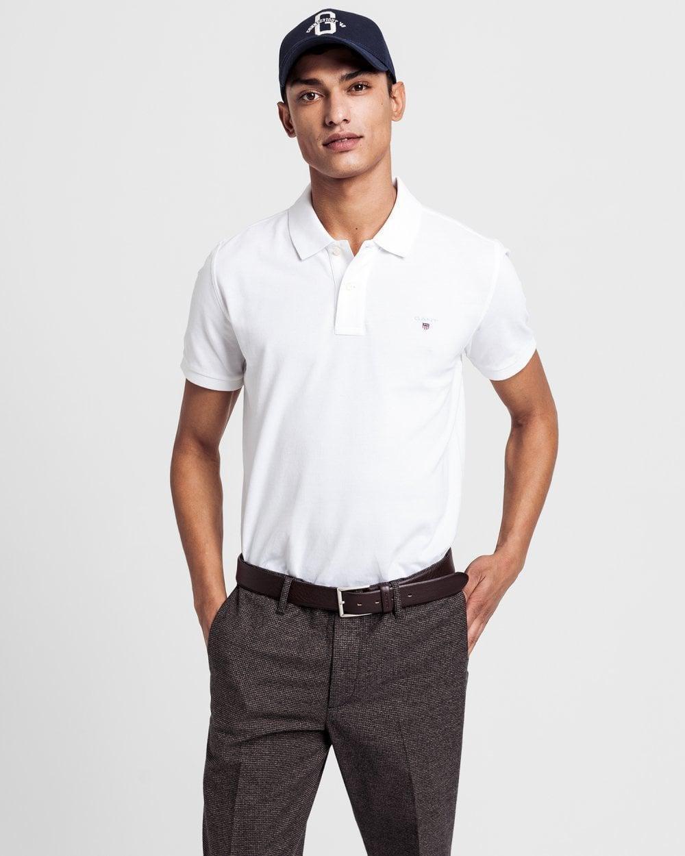 Gant - White Original Regular Fit Pique Polo Shirt