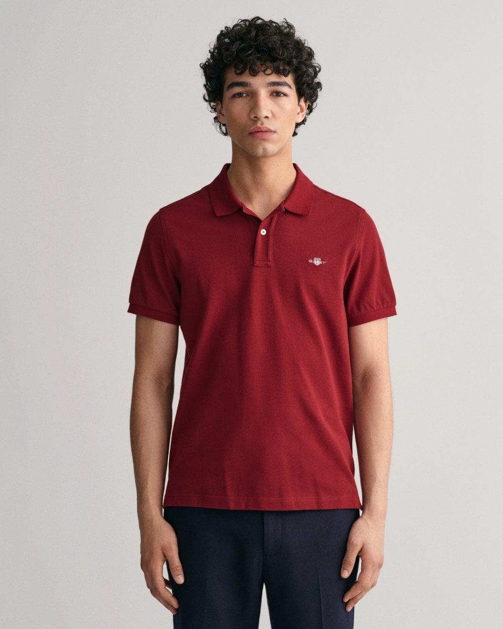 Gant - Red Cotton Shield Pique Polo Shirt