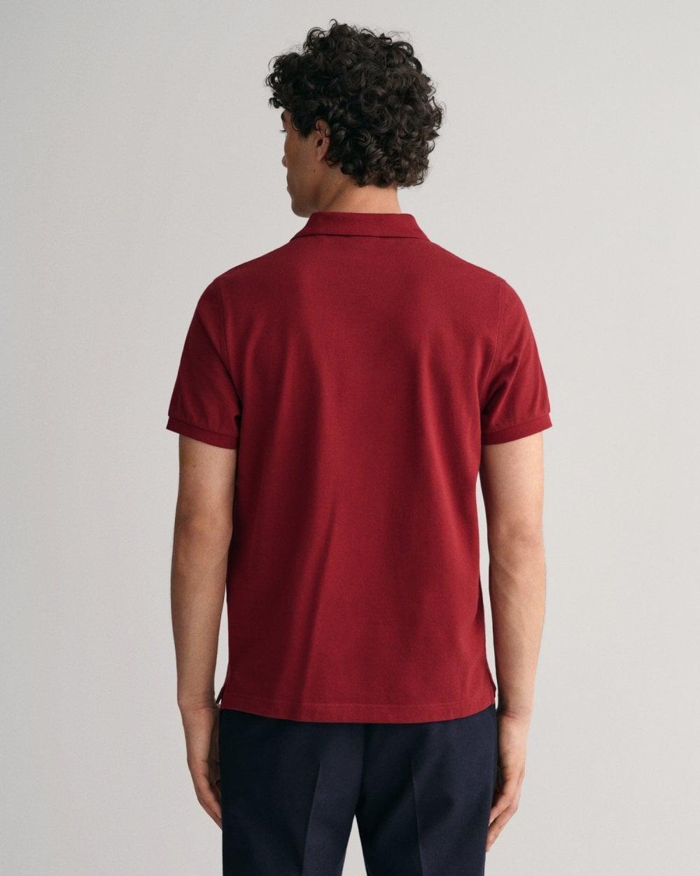 Gant - Red Cotton Shield Pique Polo Shirt