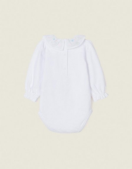 Zippy - White Embroidered Bodysuit , Baby Girls