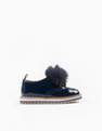 Zippy - Navy Patent Shoes With Pompom , Baby Girls