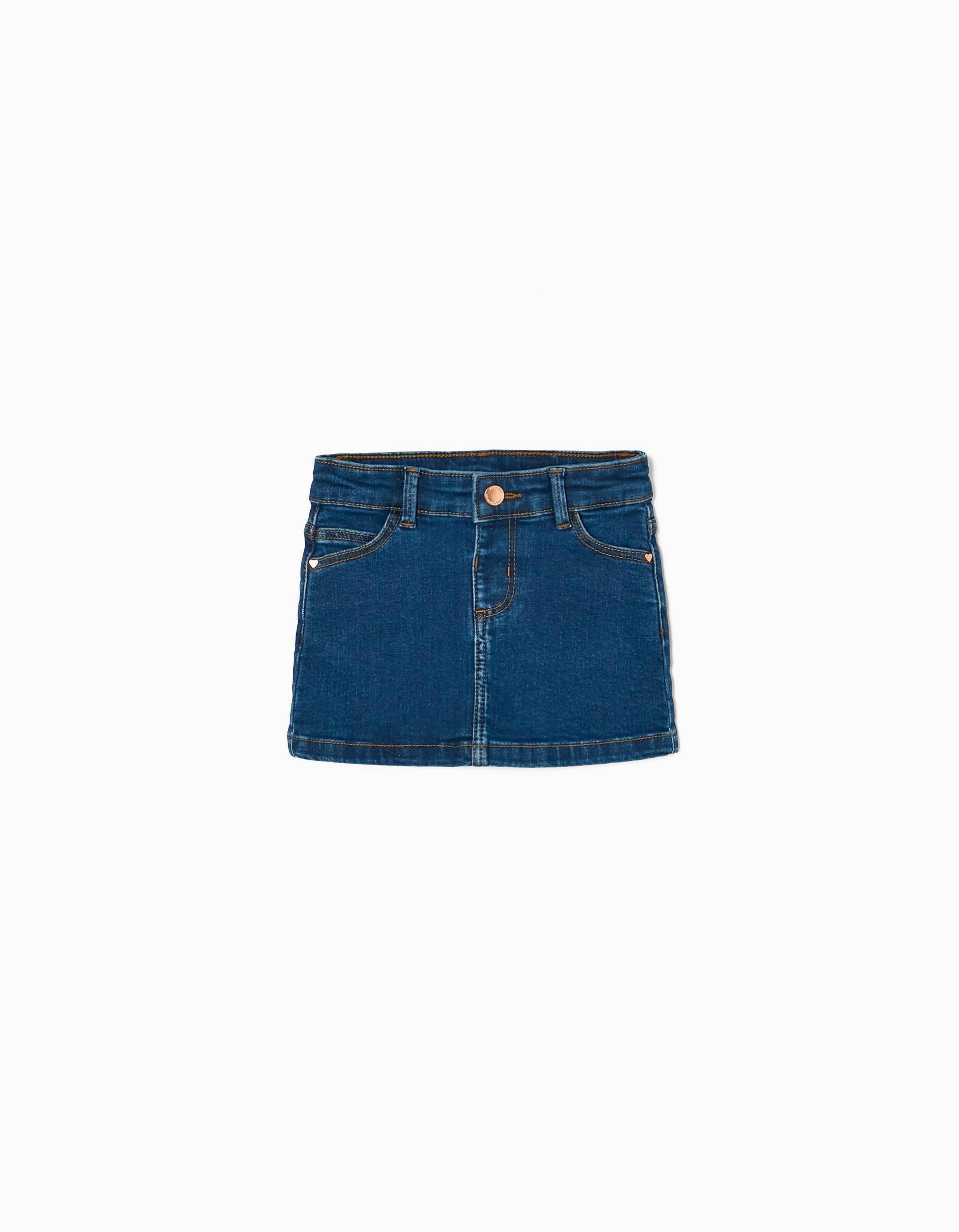 Zippy - Blue Cotton Denim Mini-Skirt, Baby Girls