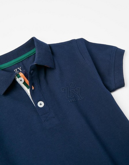Zippy - Blue Cotton Polo T-Shirt, Kids Boys