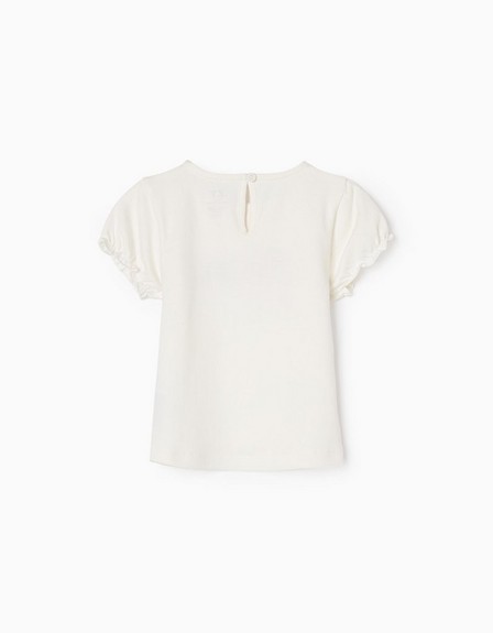 Zippy - White Cotton T-Shirt, Kids Girls