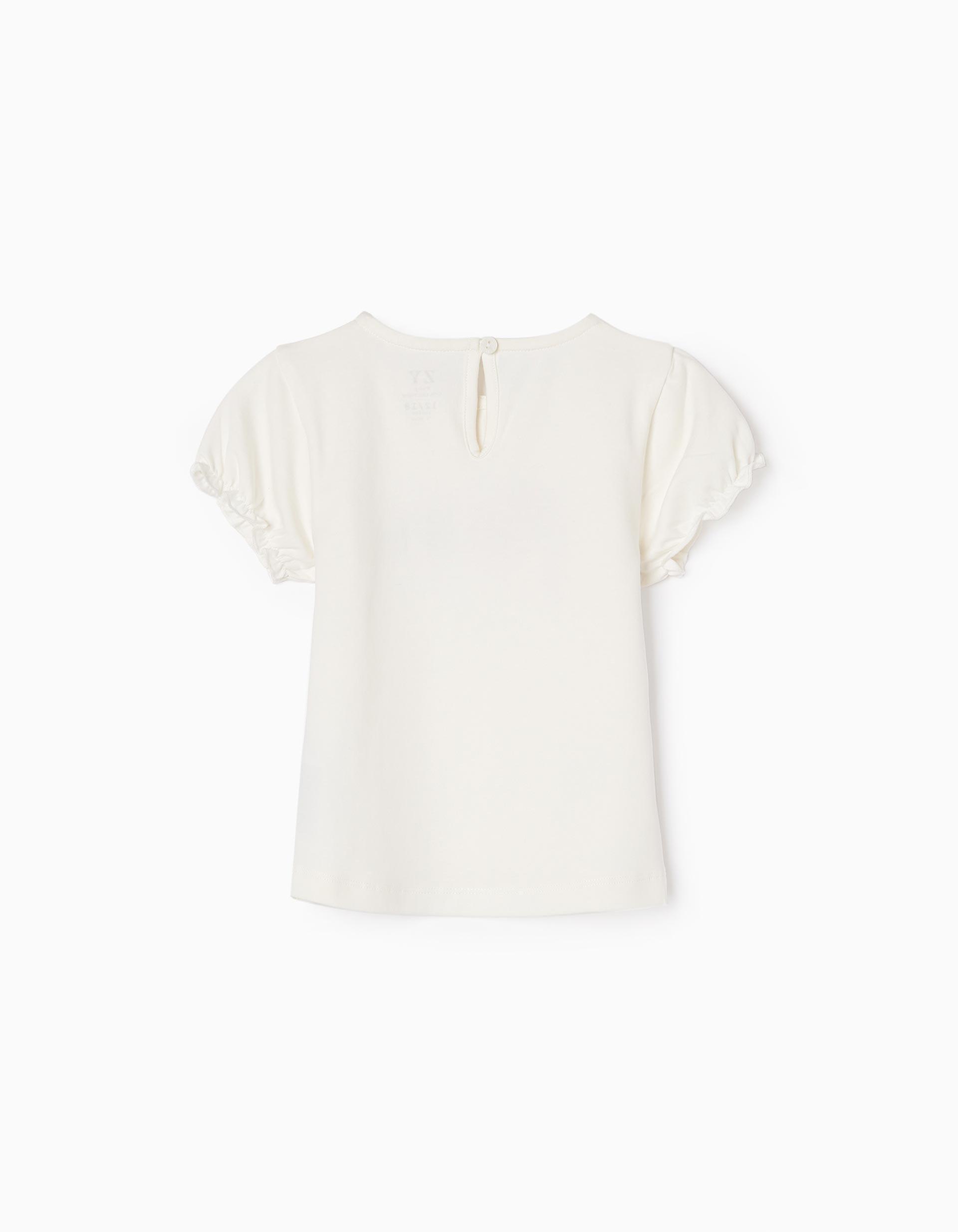 Zippy - White Printed T-Shirt, Baby Girls