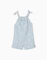 Zippy - Blue Embroidered Striped Jumpsuit, Baby Girls