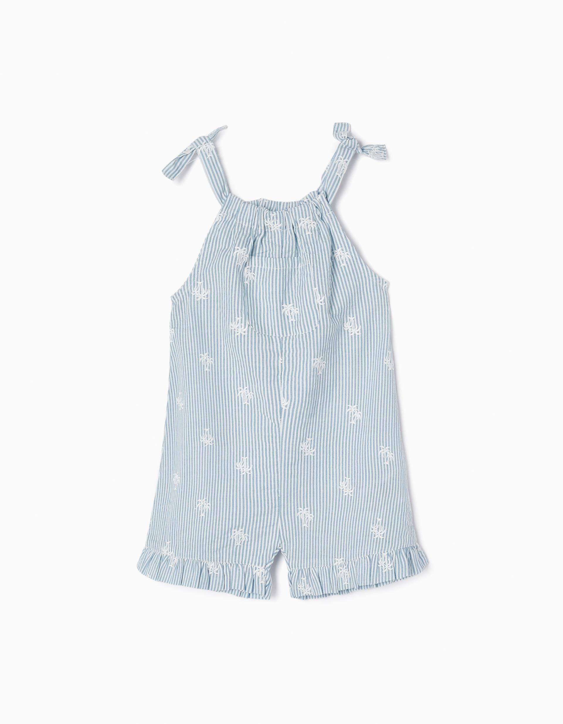 Gant - Blue Striped Embroidered Jumpsuit, Baby Girls